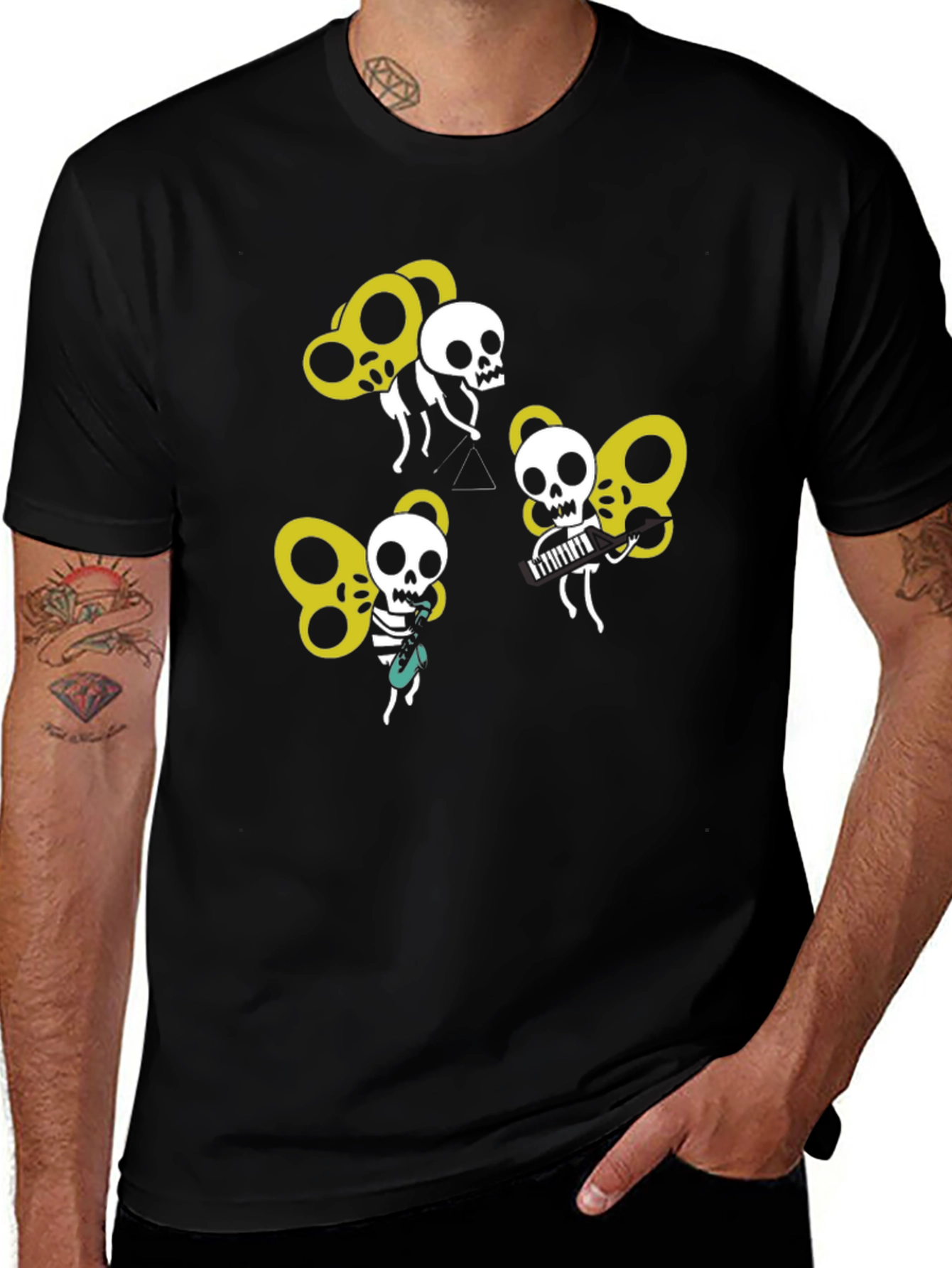 Variant 10 of Skull Band Graphic Tee - Unique Design