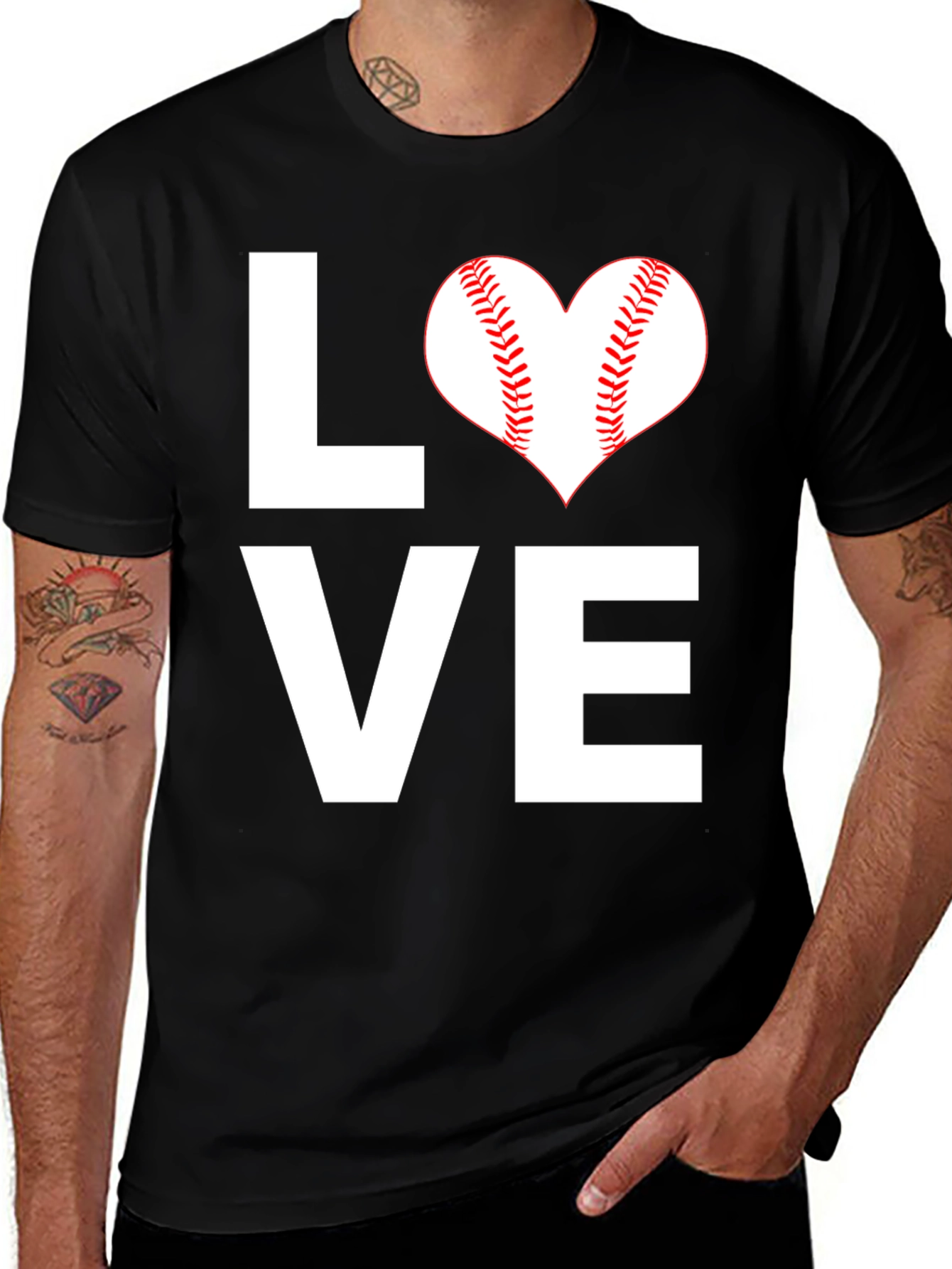 Variant 15 of Love Baseball Heart Graphic T-Shirt