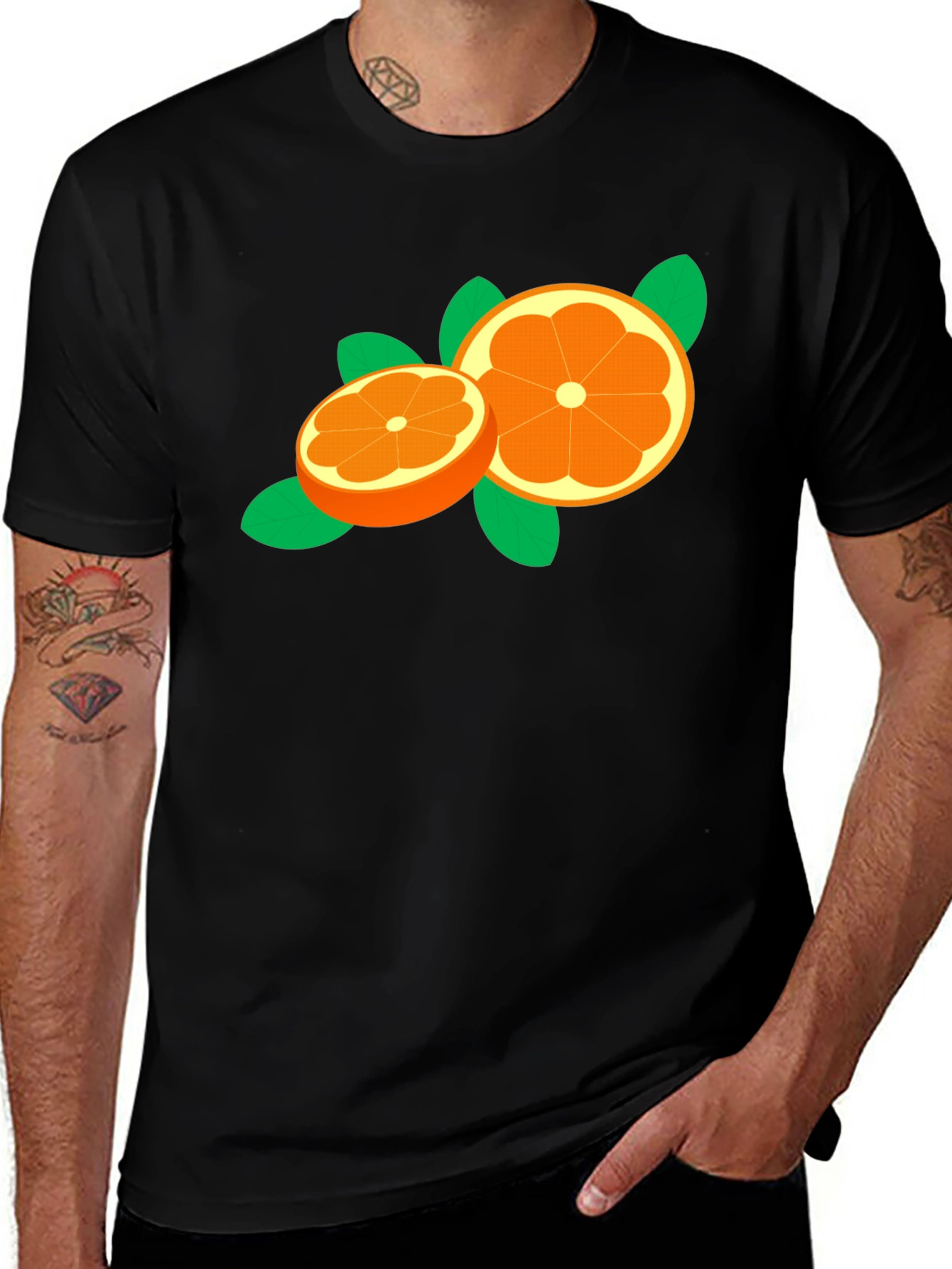 Variant 30 of Orange Slice Graphic Tee - Trendy Fruit Design