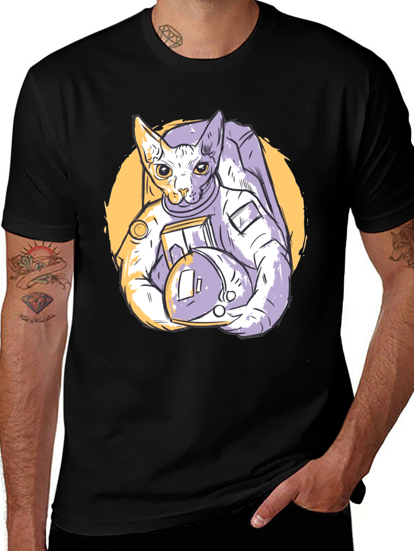 Variant 30 of Cosmic Cat Astronaut Graphic Tee