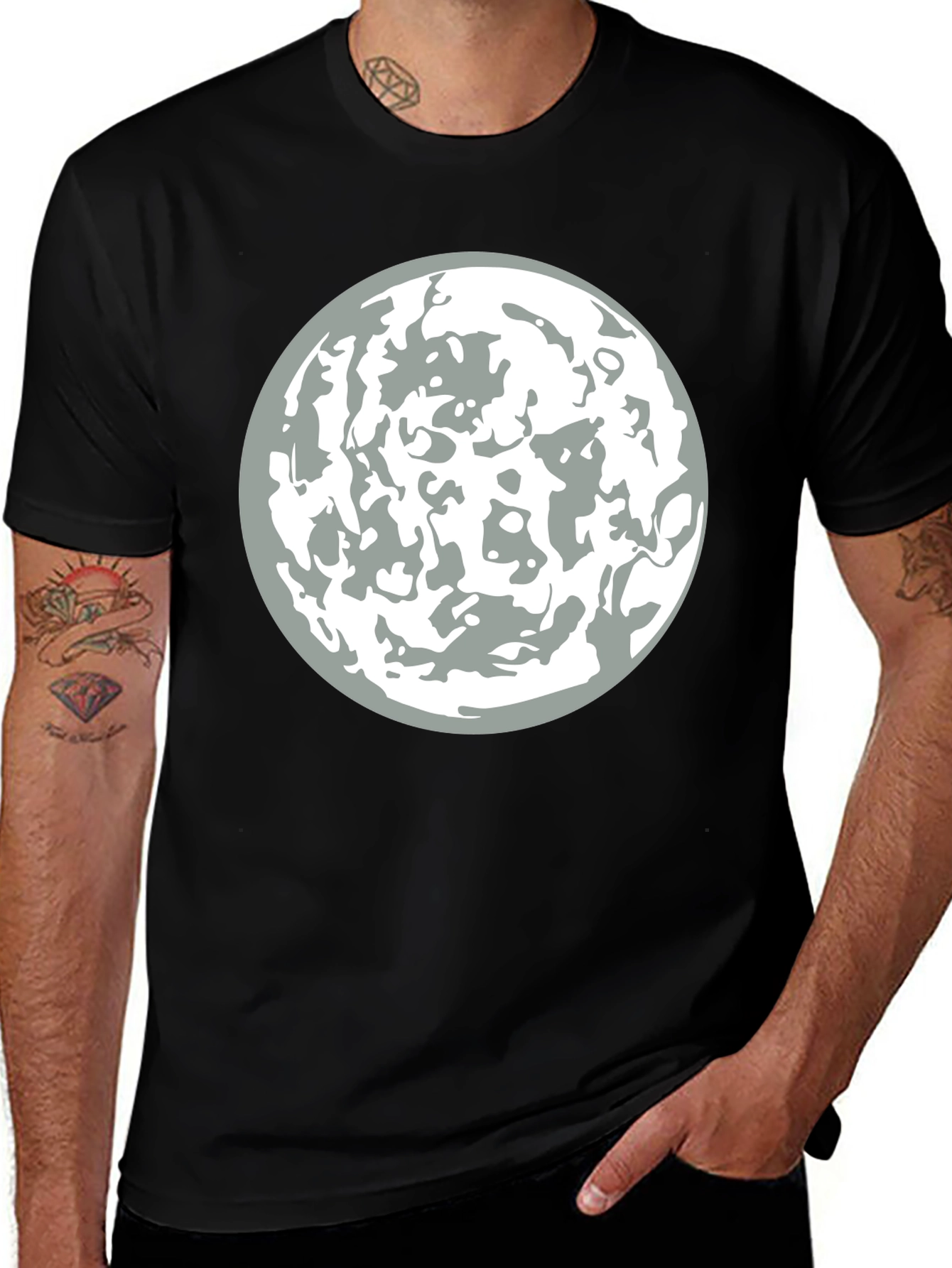 Variant 7 of Lunar Graphic Tee - Stylish Moon Design T-Shirt