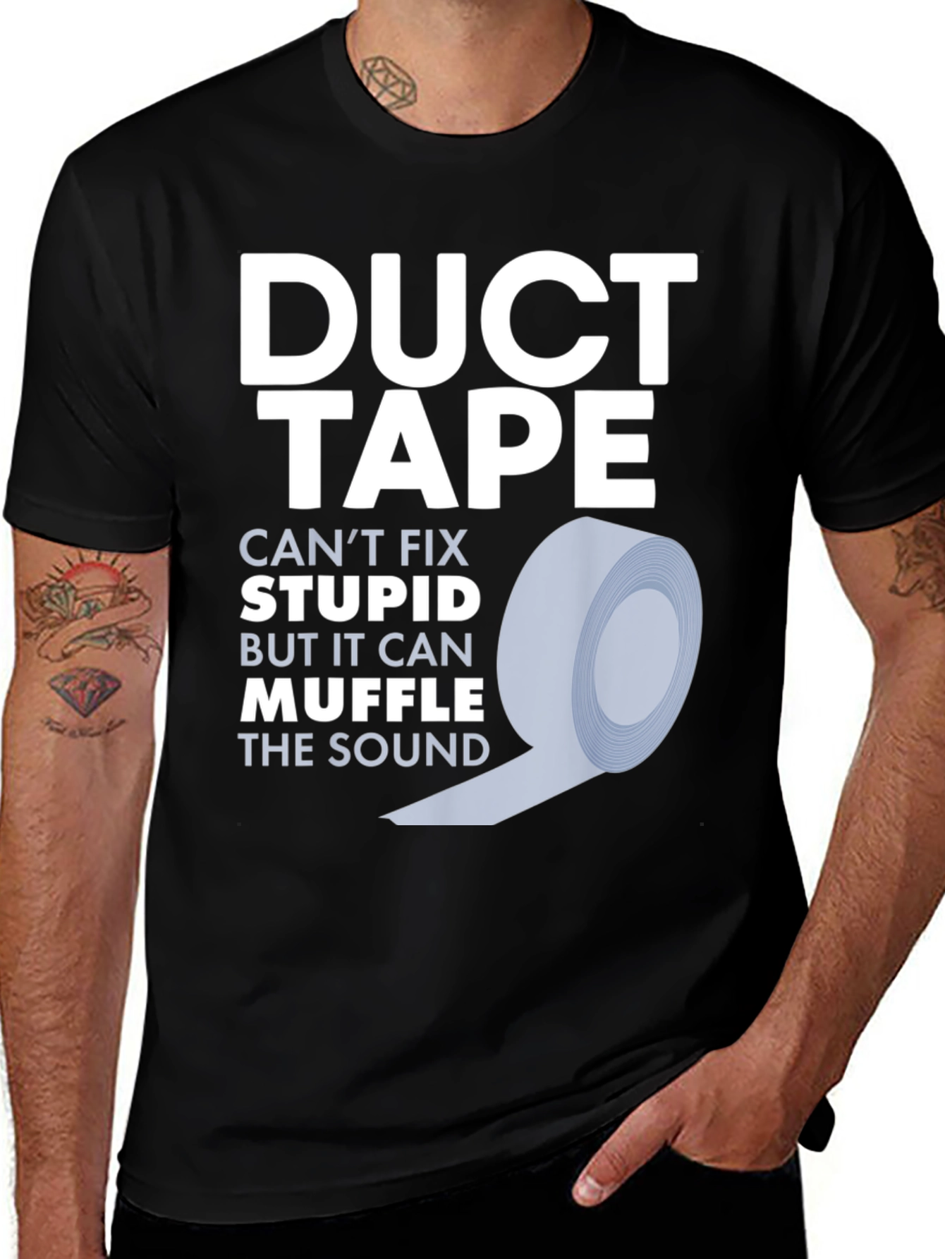 Variant 19 of Duct Tape Fixes Stupid T-Shirt - Funny Novelty Tee