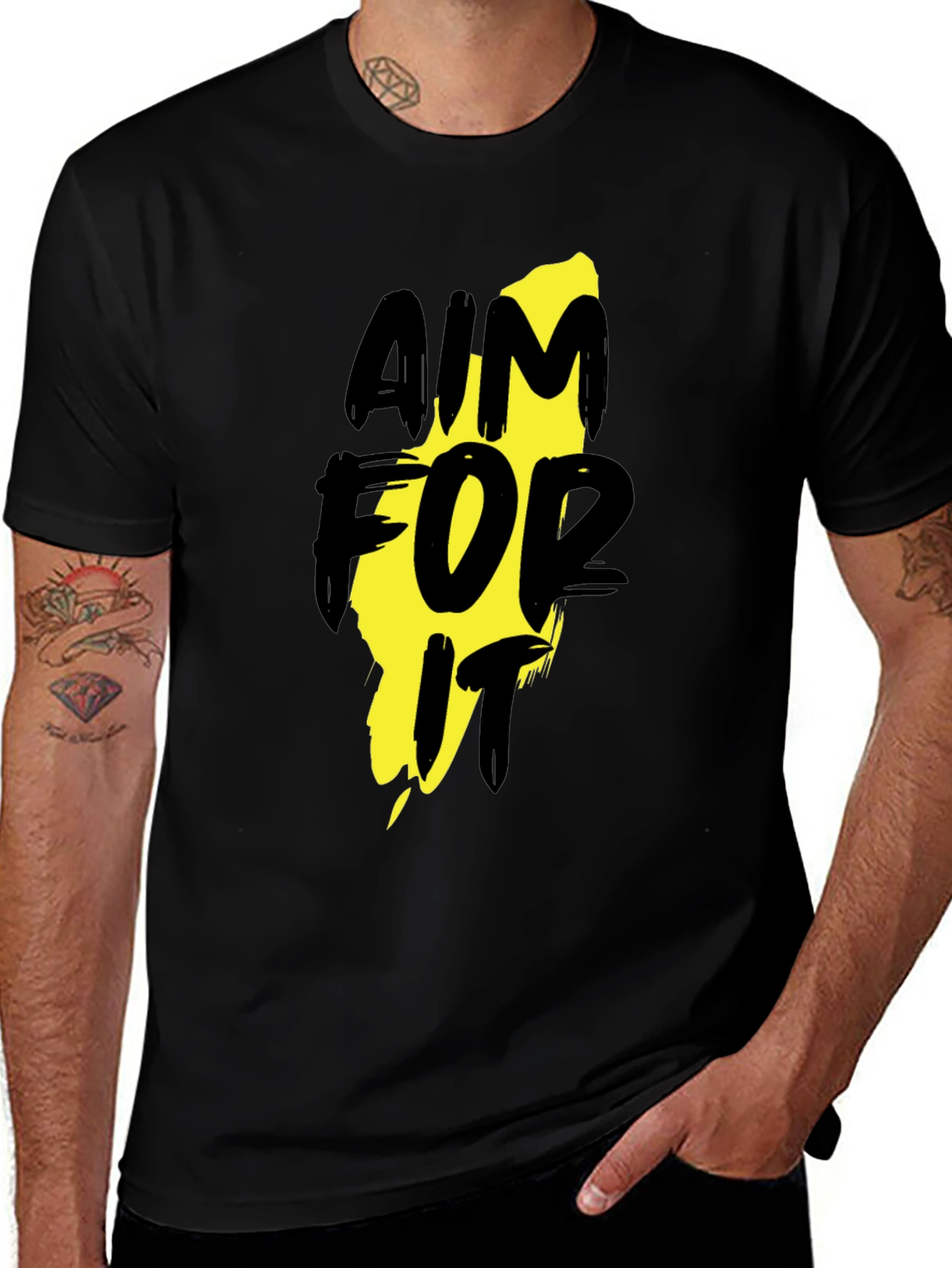 Variant 19 of Aim For It Black Graphic T-Shirt