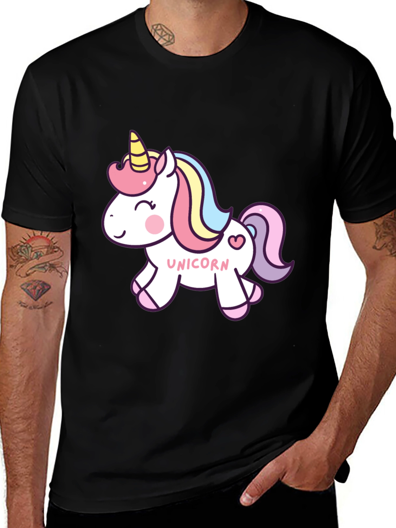 Variant 13 of Unicorn Graphic Black T-Shirt