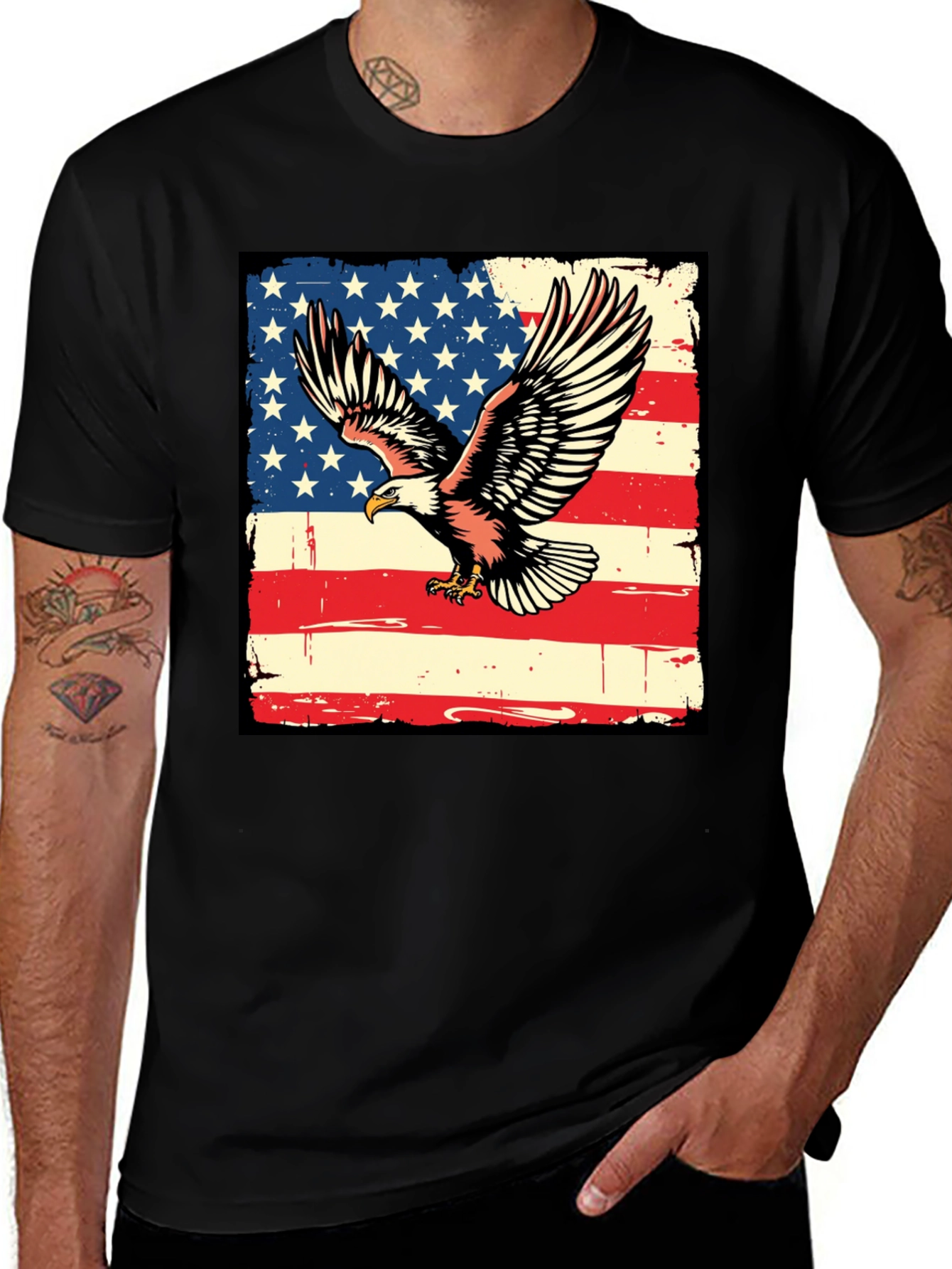 Variant 27 of American Flag Eagle Graphic T-Shirt