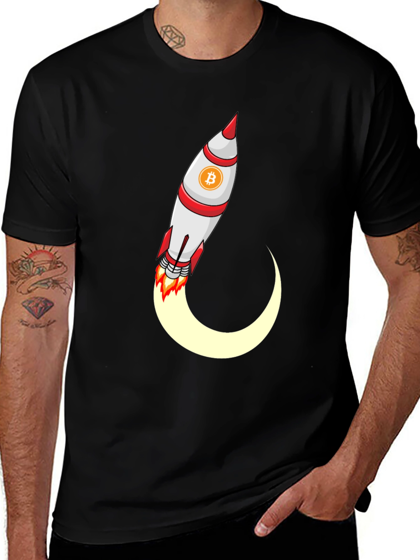 Bitcoin Rocket T-Shirt - Crypto Moonshot