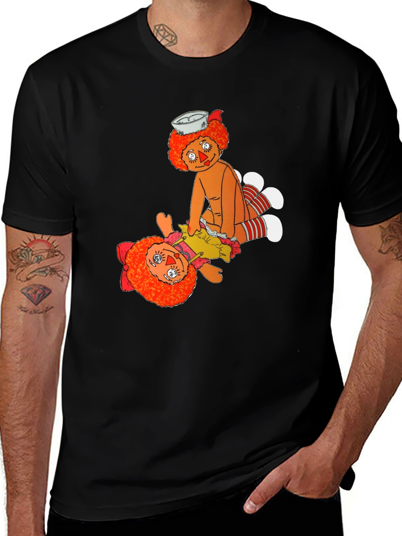 Variant 29 of Novelty Doll Graphic Black T-Shirt