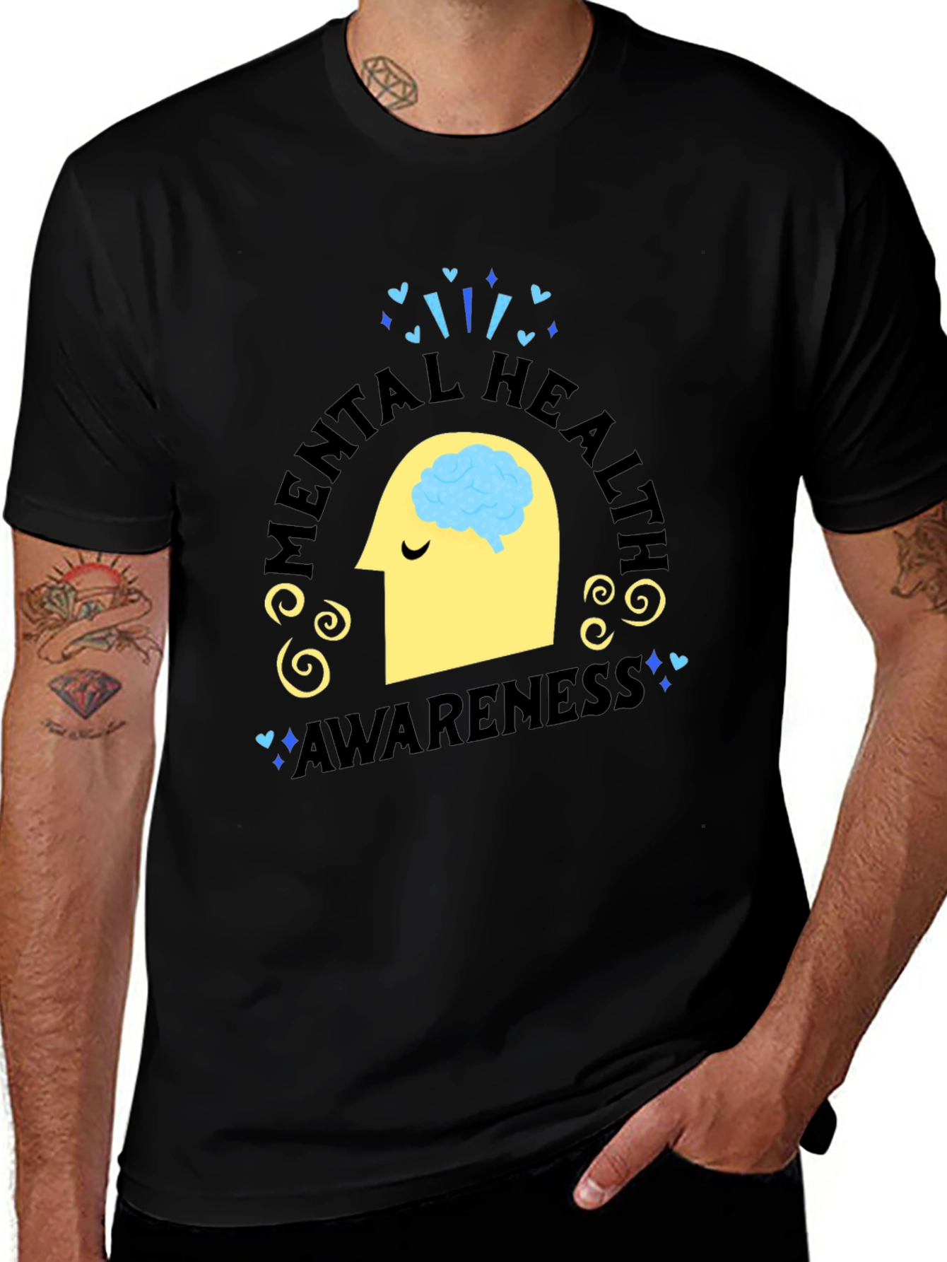 Variant 9 of Mental Health Awareness Black T-Shirt