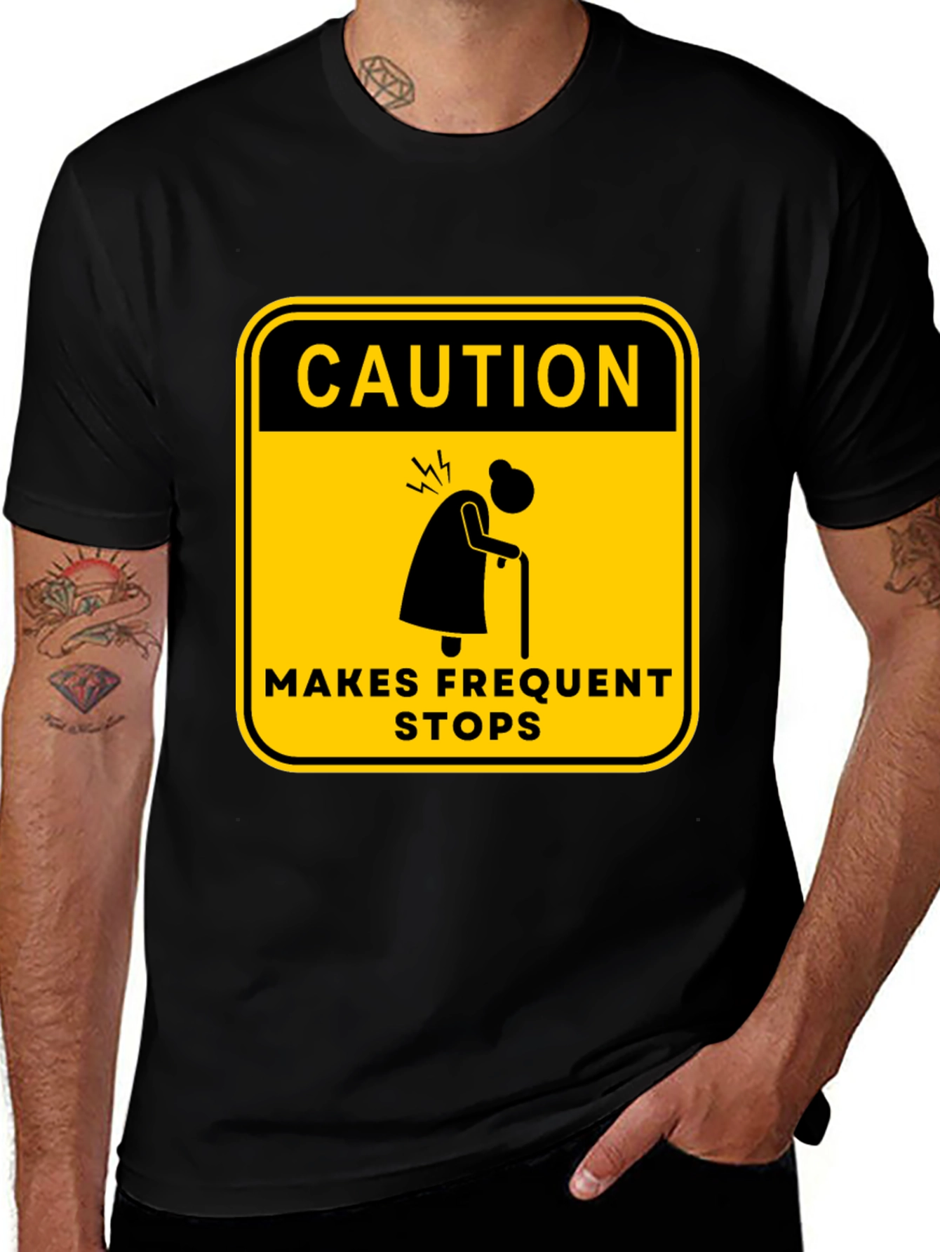 Variant 17 of Caution Frequent Stops T-Shirt - Funny Old Age Humor