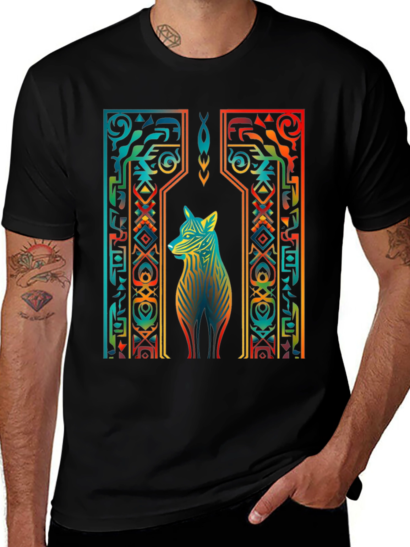 Variant 27 of Tribal Wolf Graphic Tee