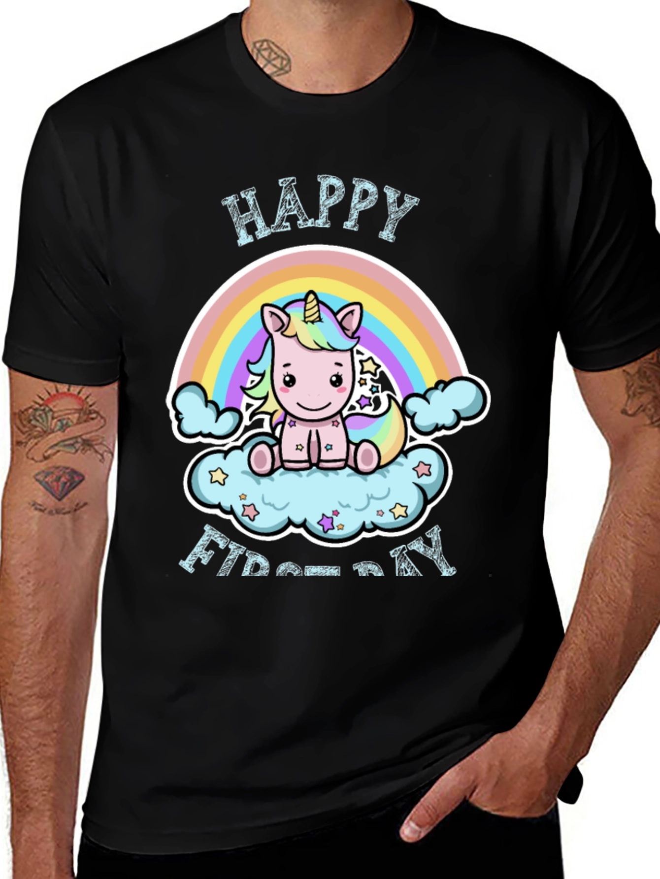 Happy First Day Unicorn Rainbow Kids' T-Shirt
