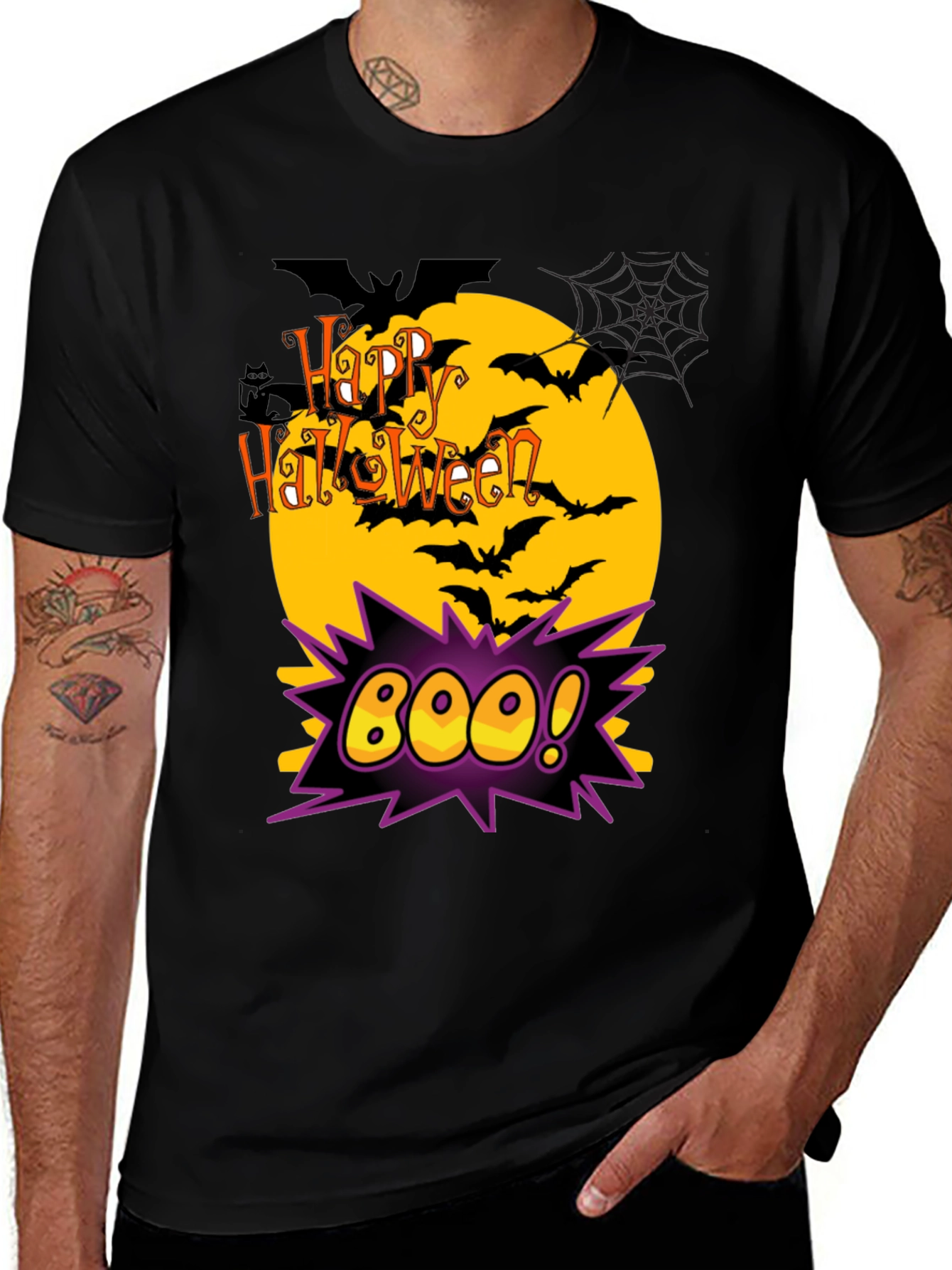 Spooky Halloween Graphic Tee - Boo!