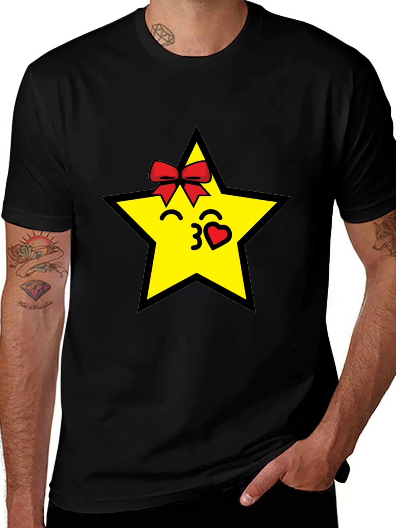Variant 7 of Star Kiss Black T-Shirt