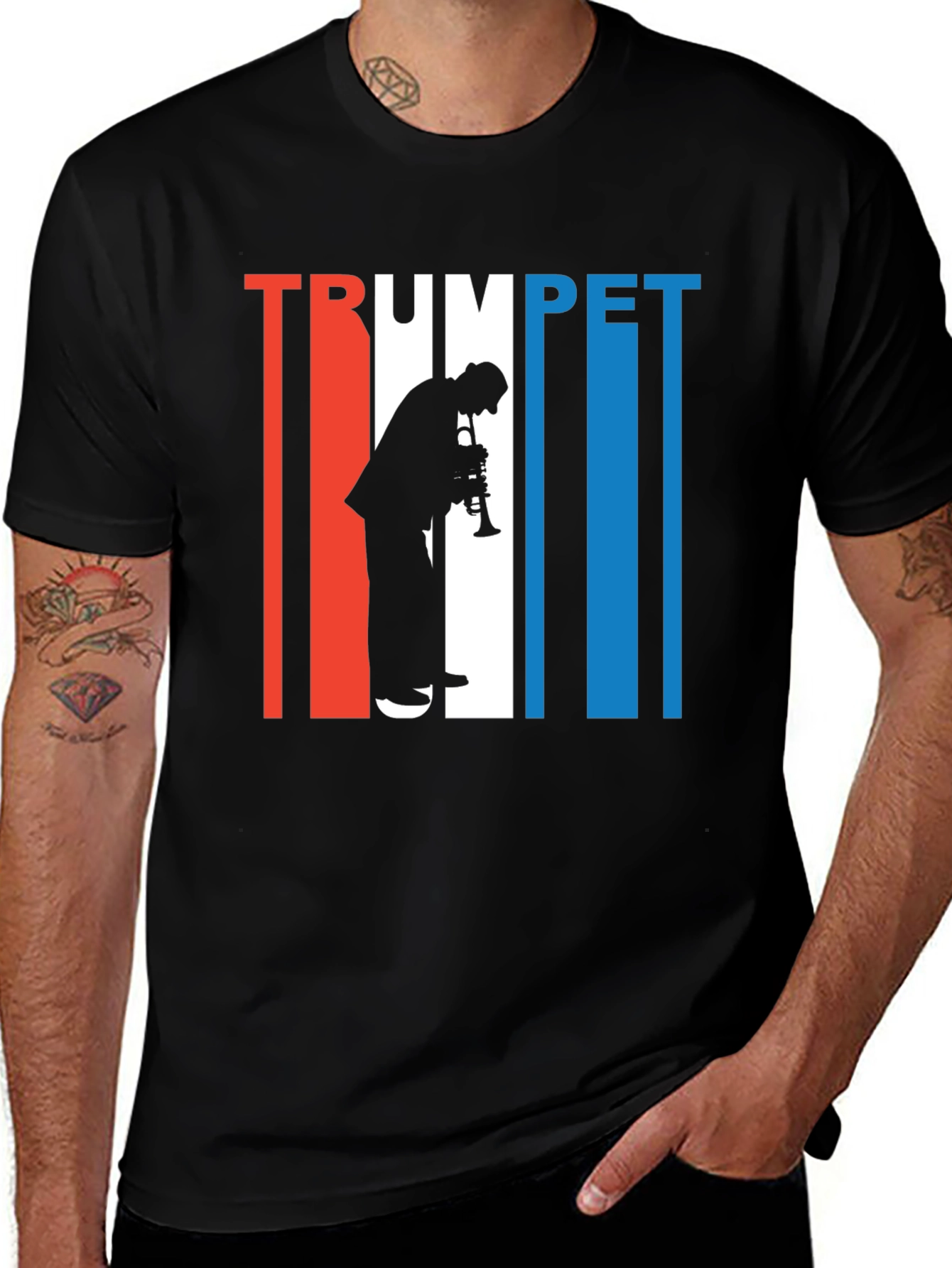 Variant 10 of Trumpet Player Graphic Tee - Cool Musician T-Shirt