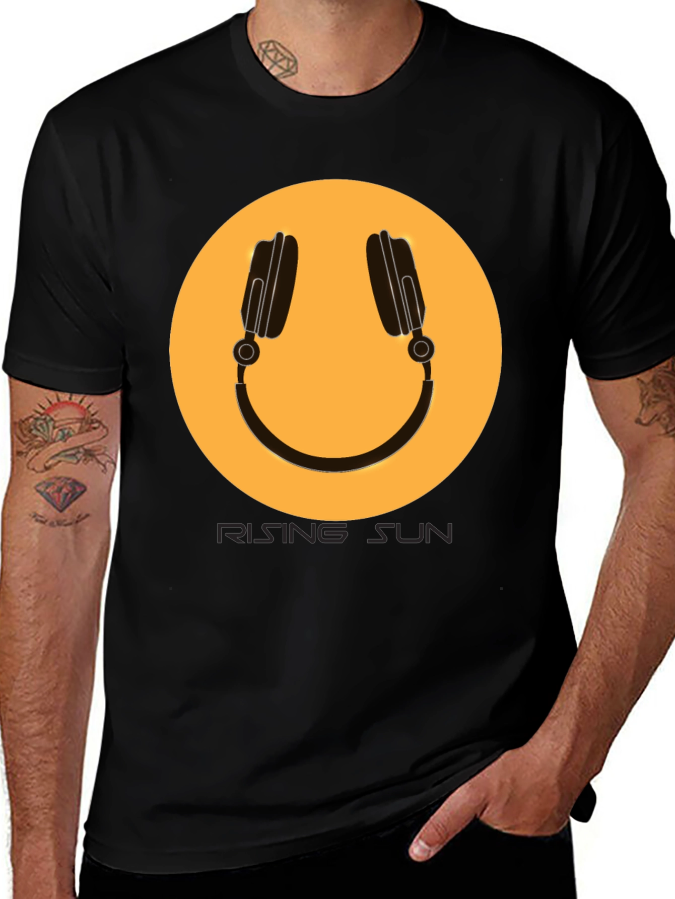 Variant 26 of Headphone Graphic Tee - Rising Sun Style