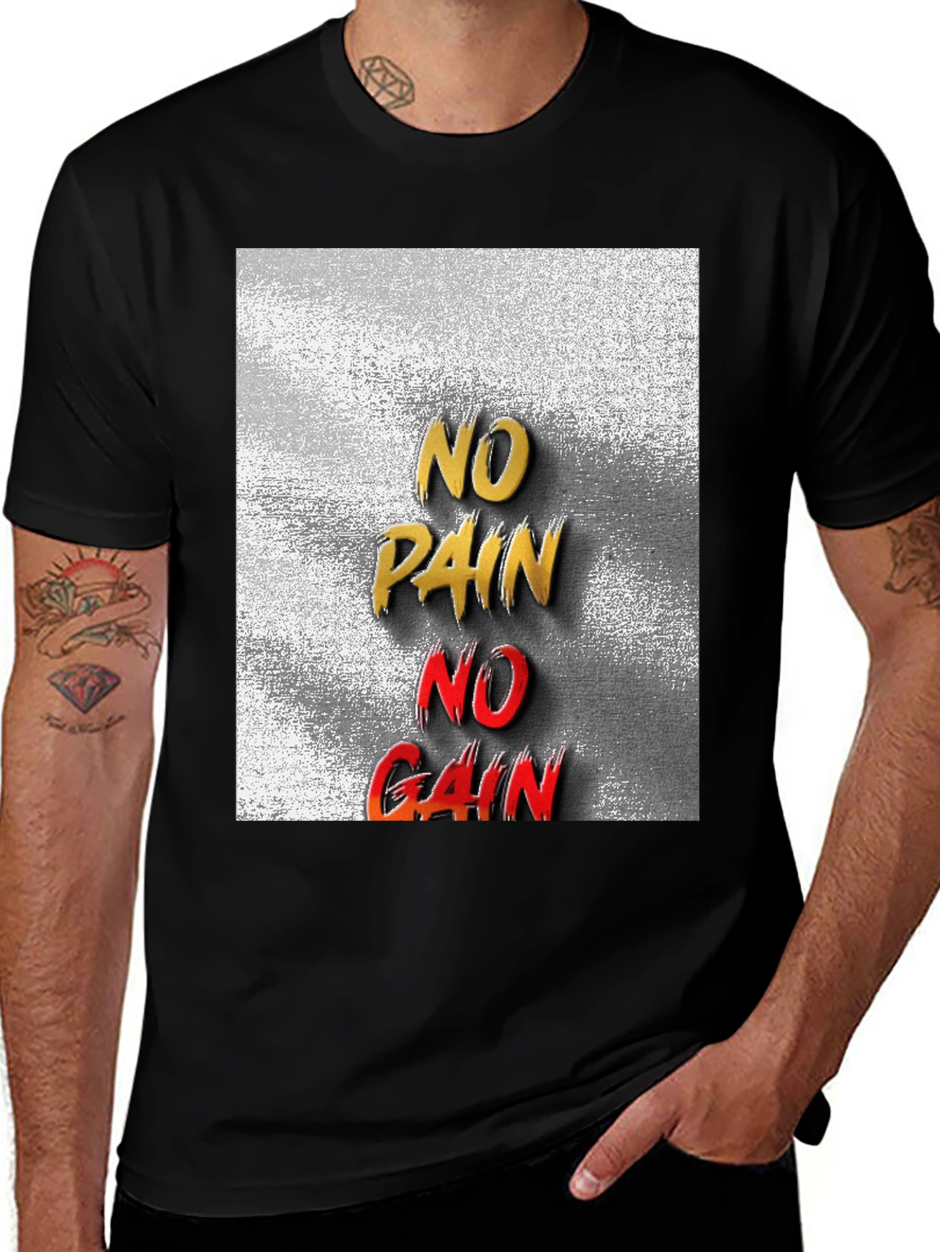 Variant 21 of Motivational No Pain No Gain Graphic Tee