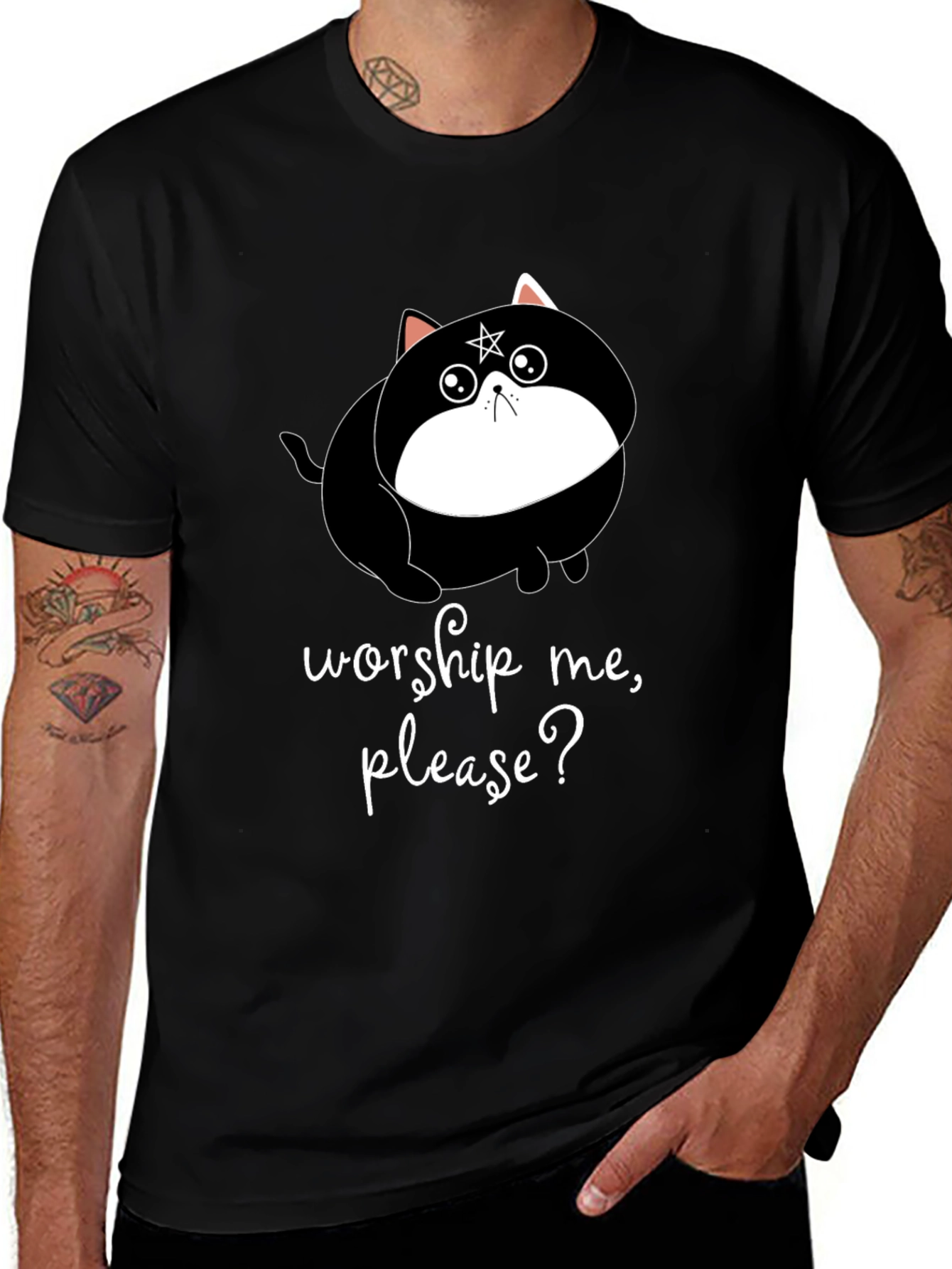 Variant 25 of Worship Me Please Cat T-Shirt