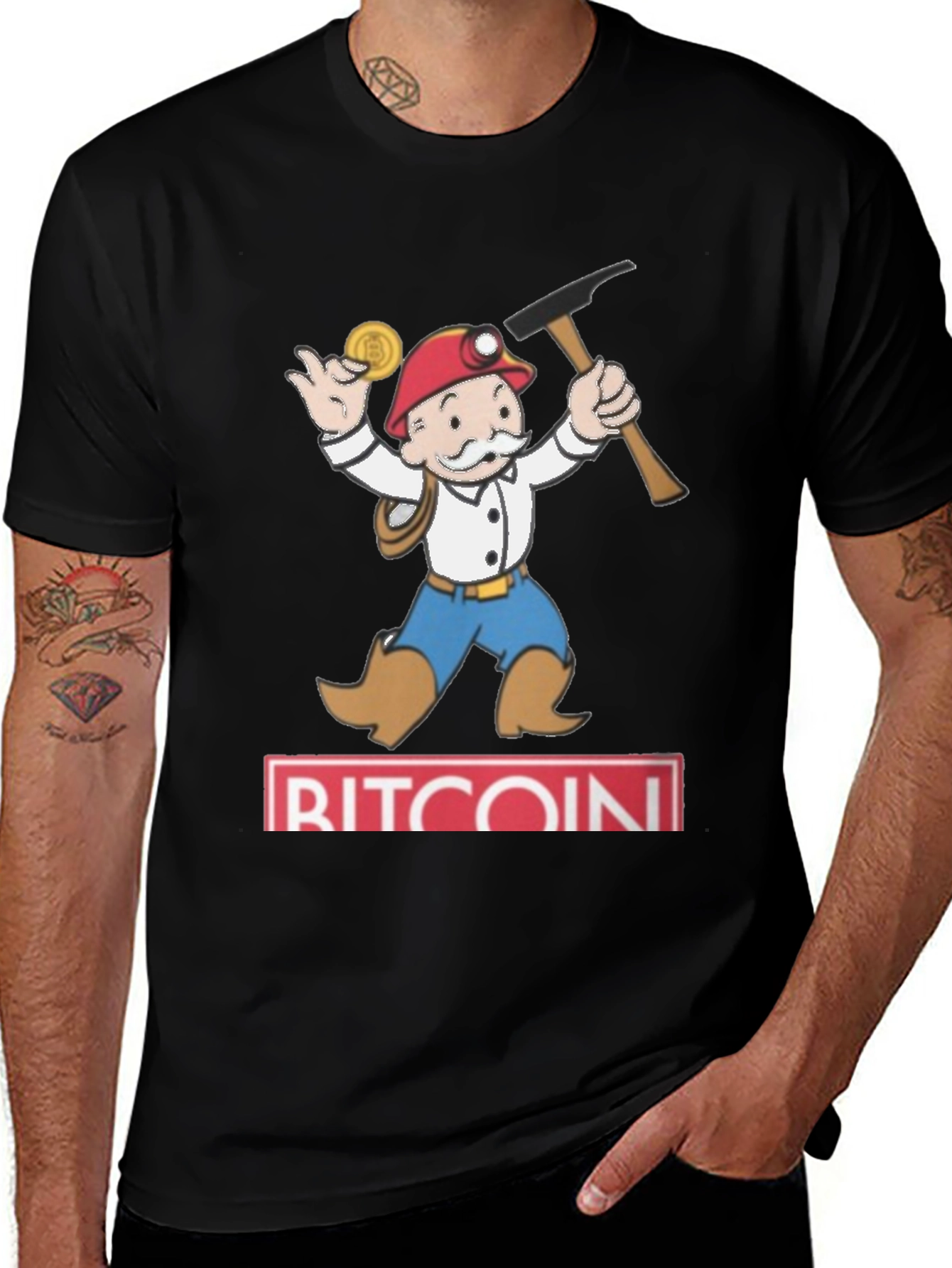 Variant 7 of Bitcoin Miner Cartoon Graphic Tee