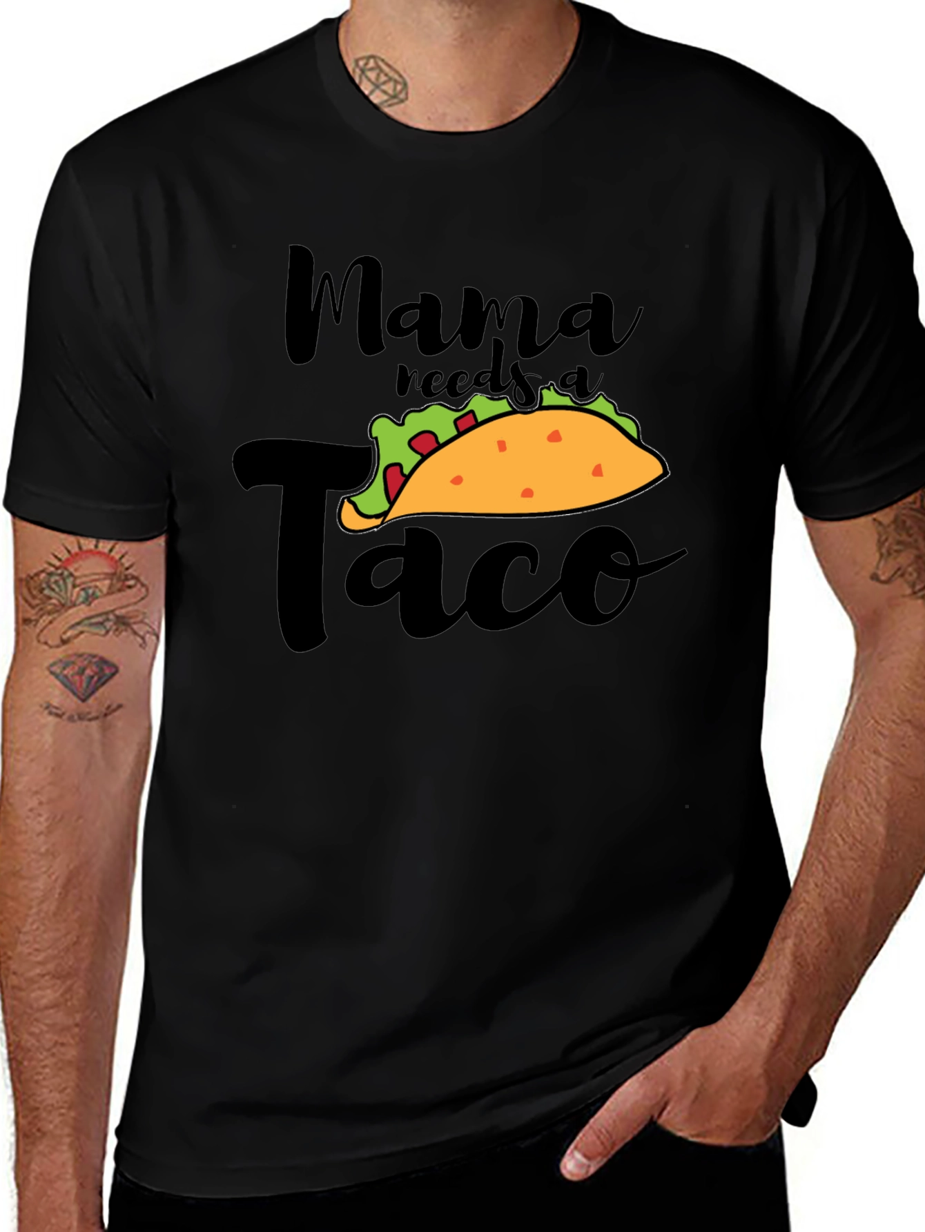 Variant 28 of Mama Needs A Taco Funny Graphic Tee