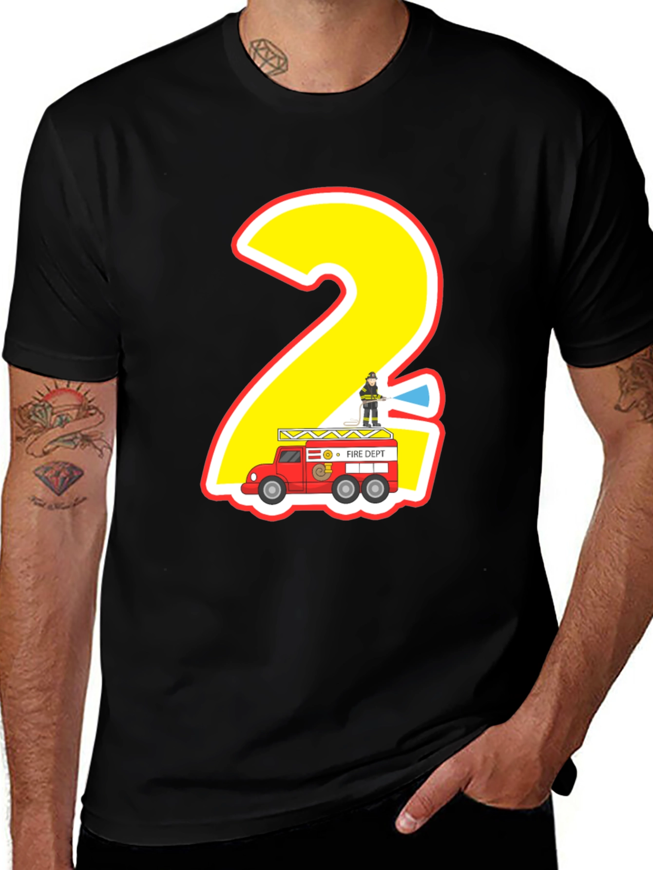 Variant 25 of Fire Truck 2nd Birthday T-Shirt