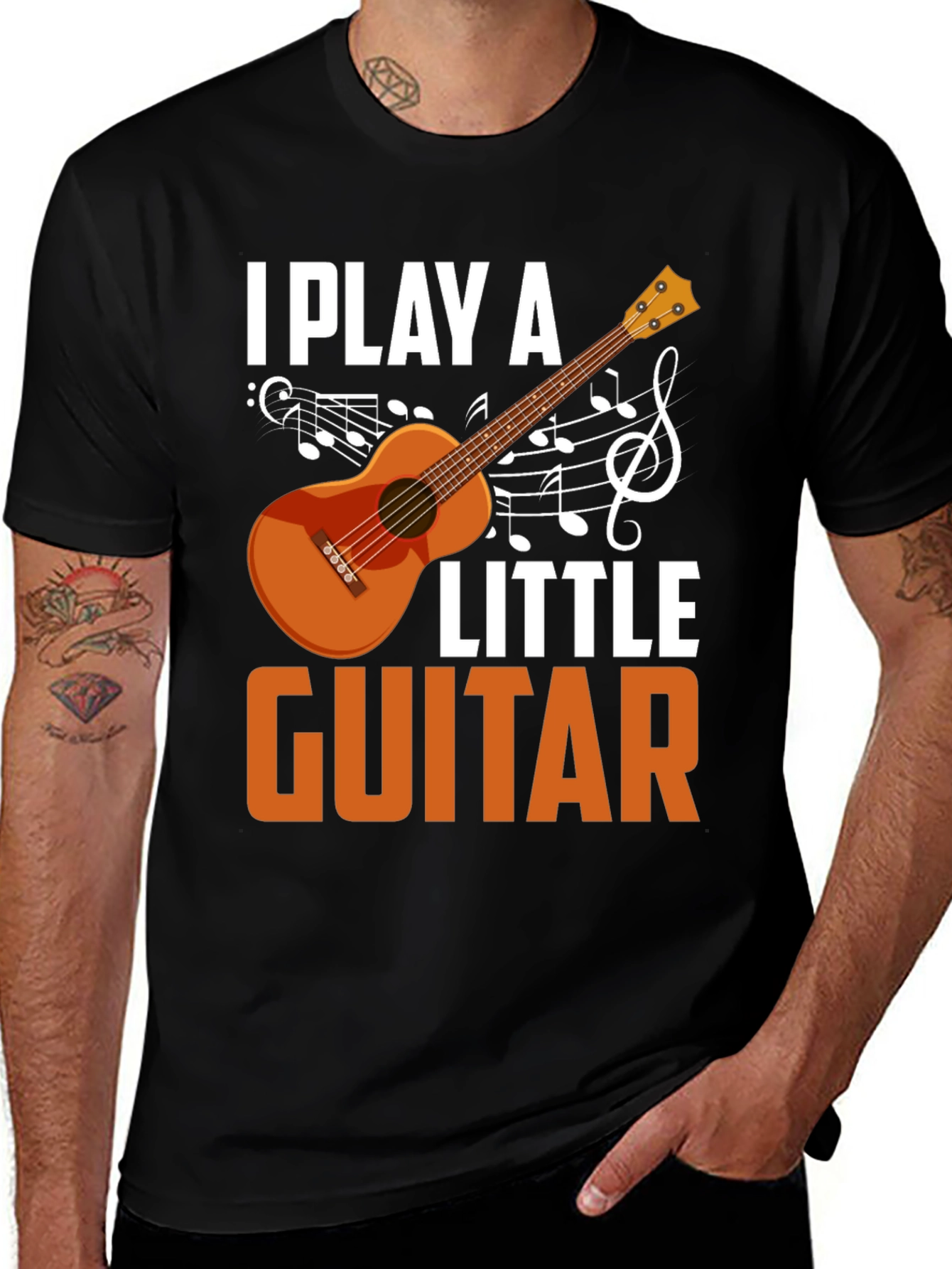 Variant 20 of I Play a Little Guitar T-Shirt Music Lover Tee