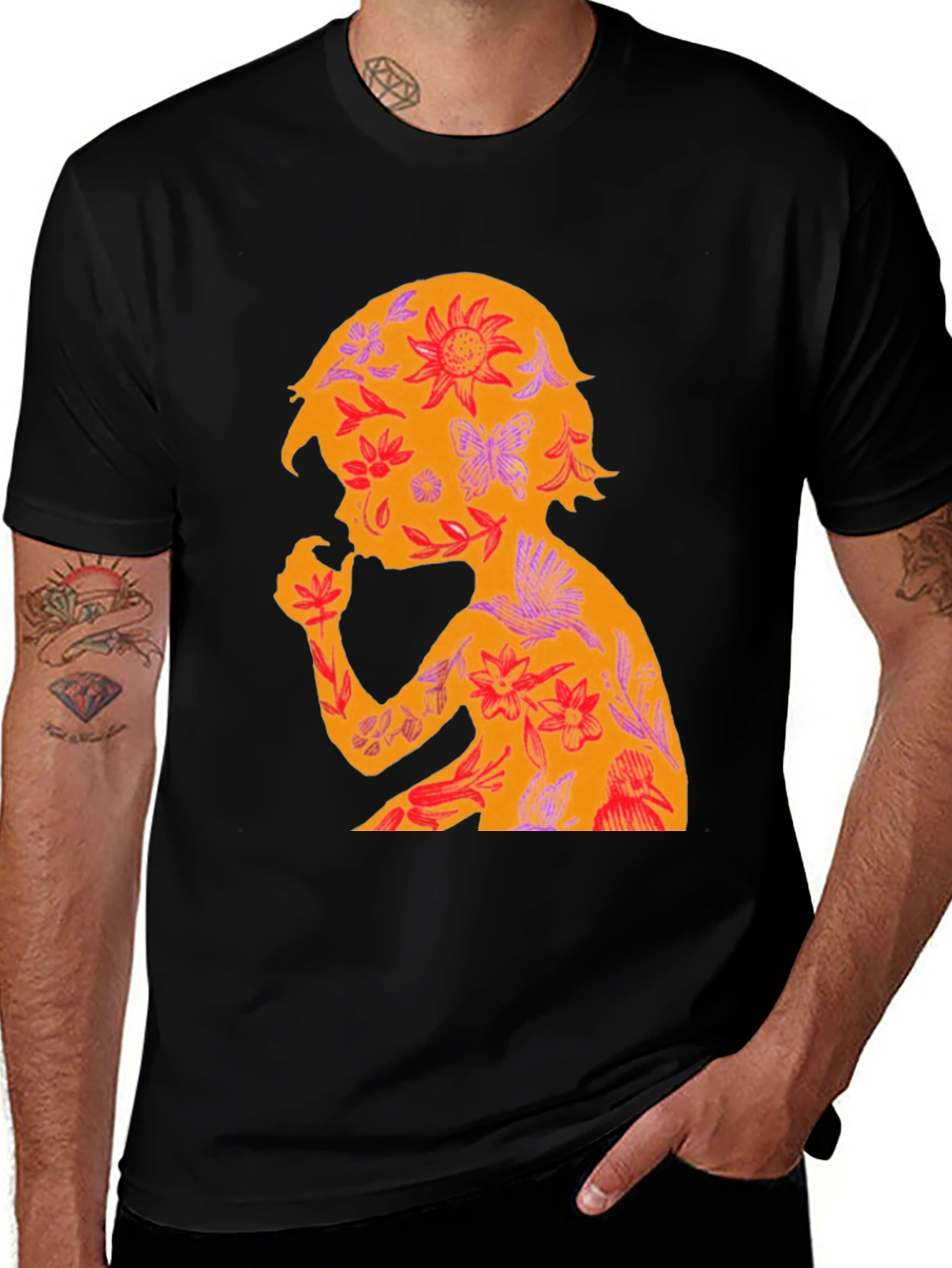 Variant 27 of Floral Child Silhouette Graphic Tee