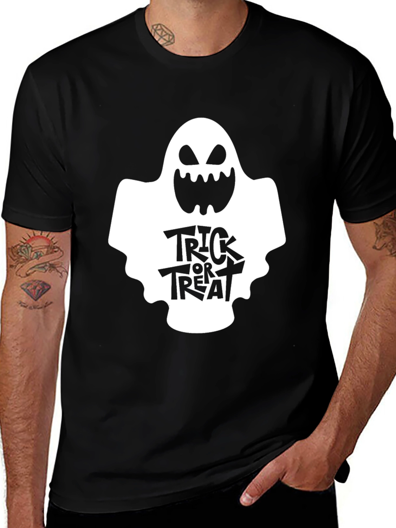 Variant 10 of Spooky Ghost Trick or Treat Halloween T-Shirt