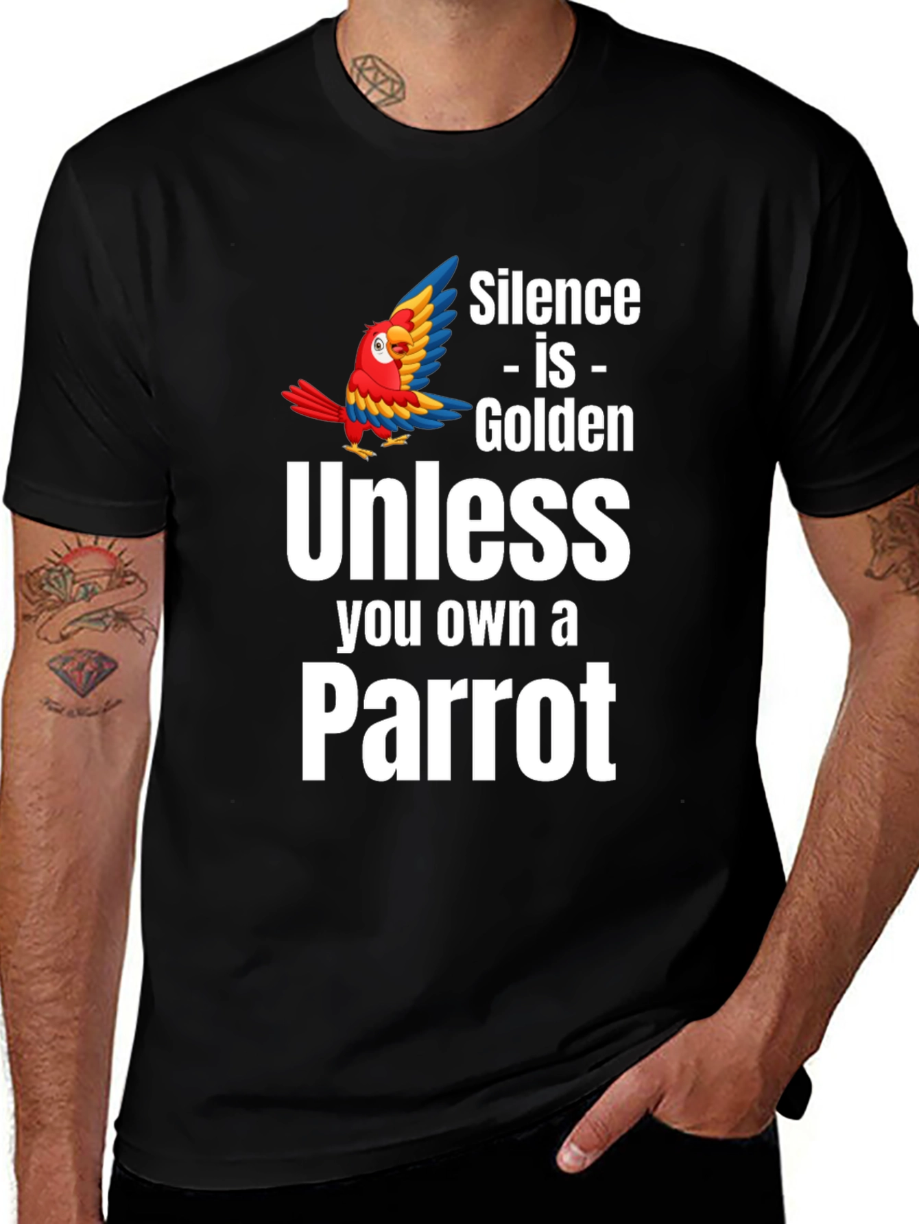 Variant 18 of Silence is Golden Parrot T-Shirt