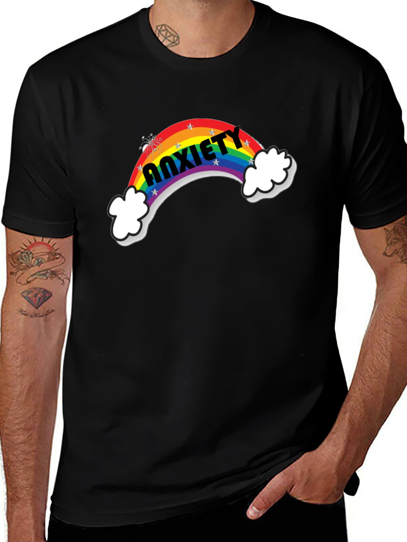 Variant 25 of Anxiety Rainbow T-Shirt - Unisex Cotton Tee