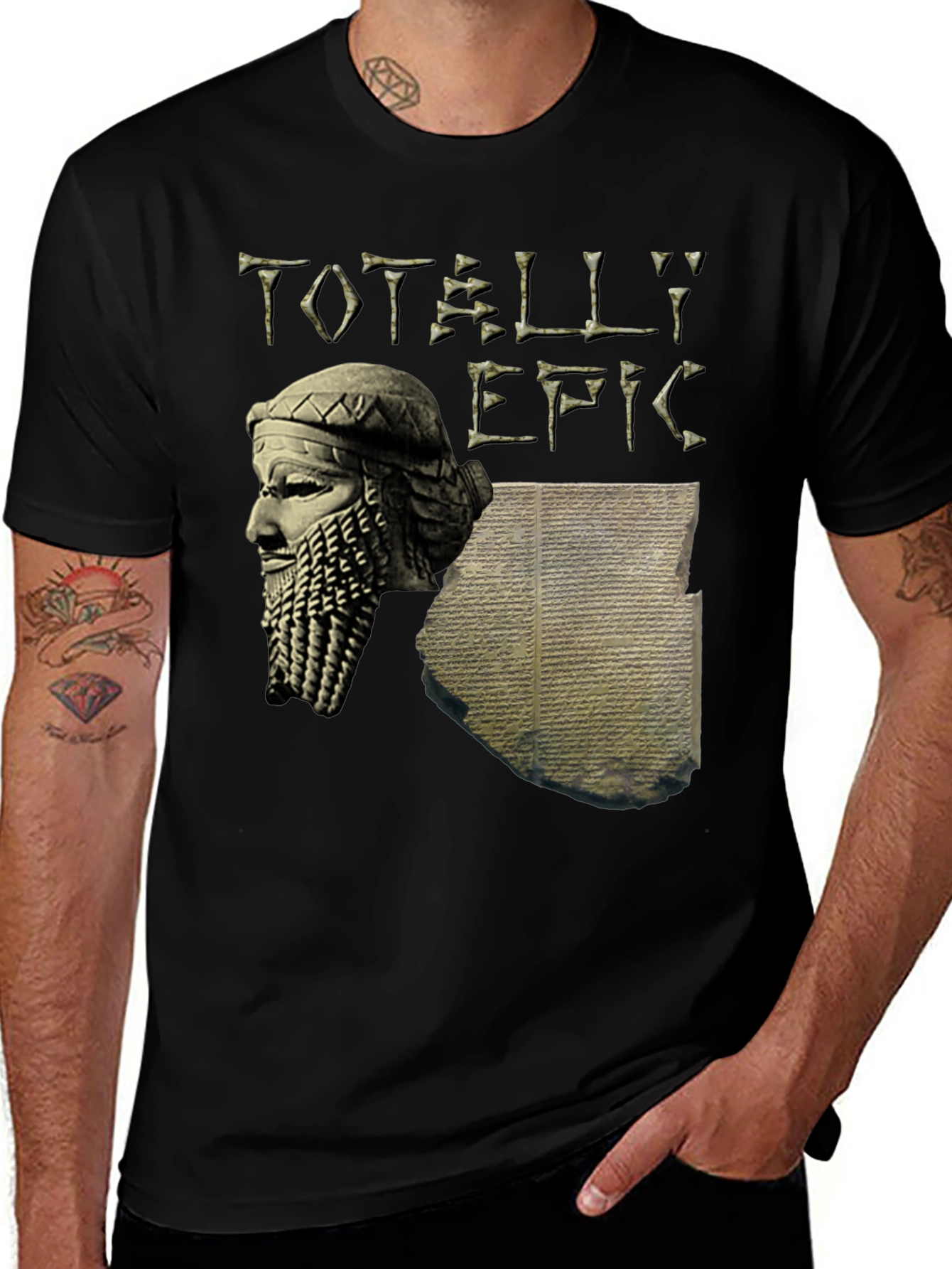 Totally Epic Gilgamesh T-Shirt - Black Cotton Tee