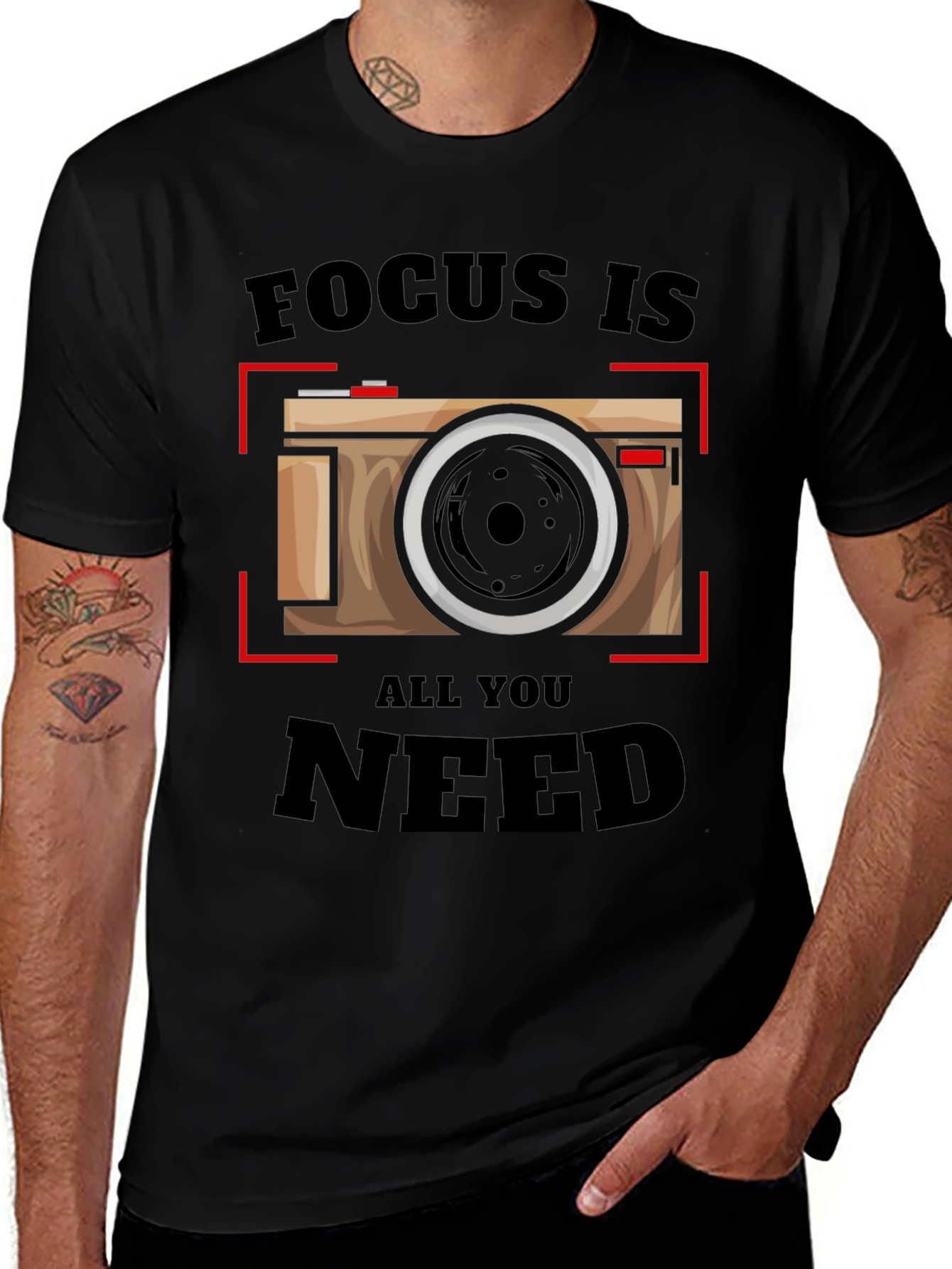 Focus Is All You Need - Camera Graphic T-Shirt