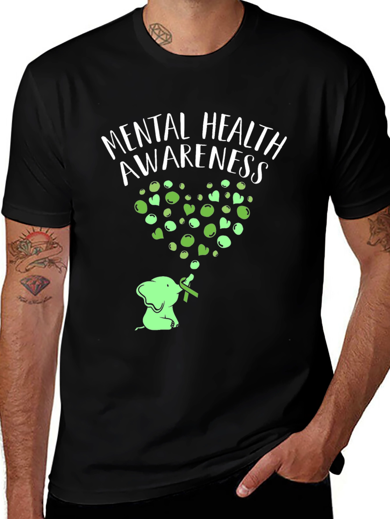 Mental Health Awareness T-Shirt Elephant Design