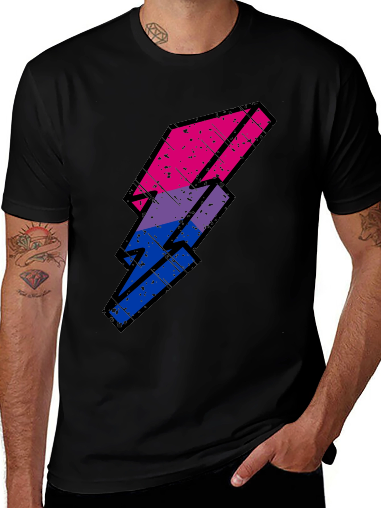 Variant 7 of Bisexual Pride Lightning Bolt T-Shirt