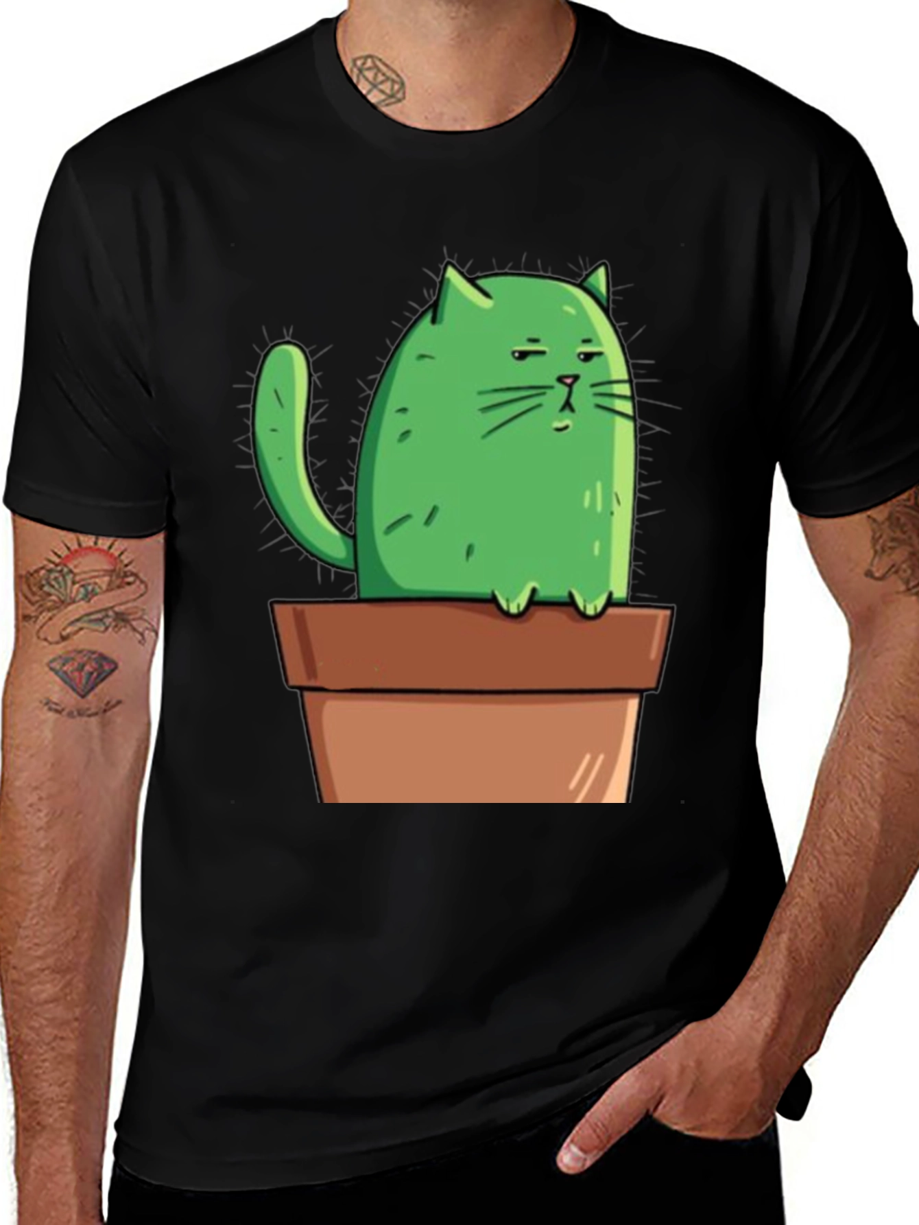 Variant 19 of Cactus Cat Tee - Funny Graphic T-Shirt