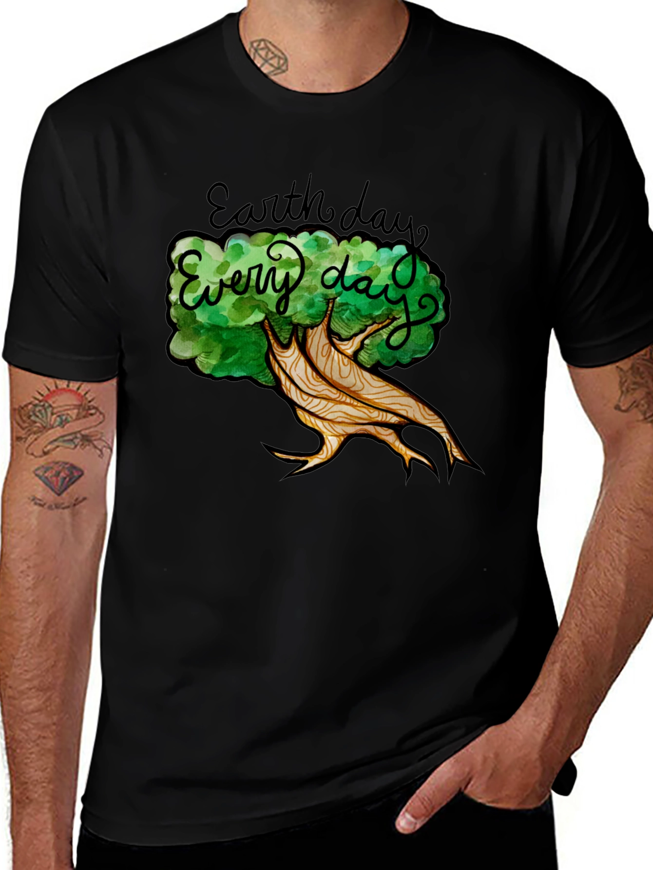 Variant 2 of Earth Day Every Day Black Graphic Tee