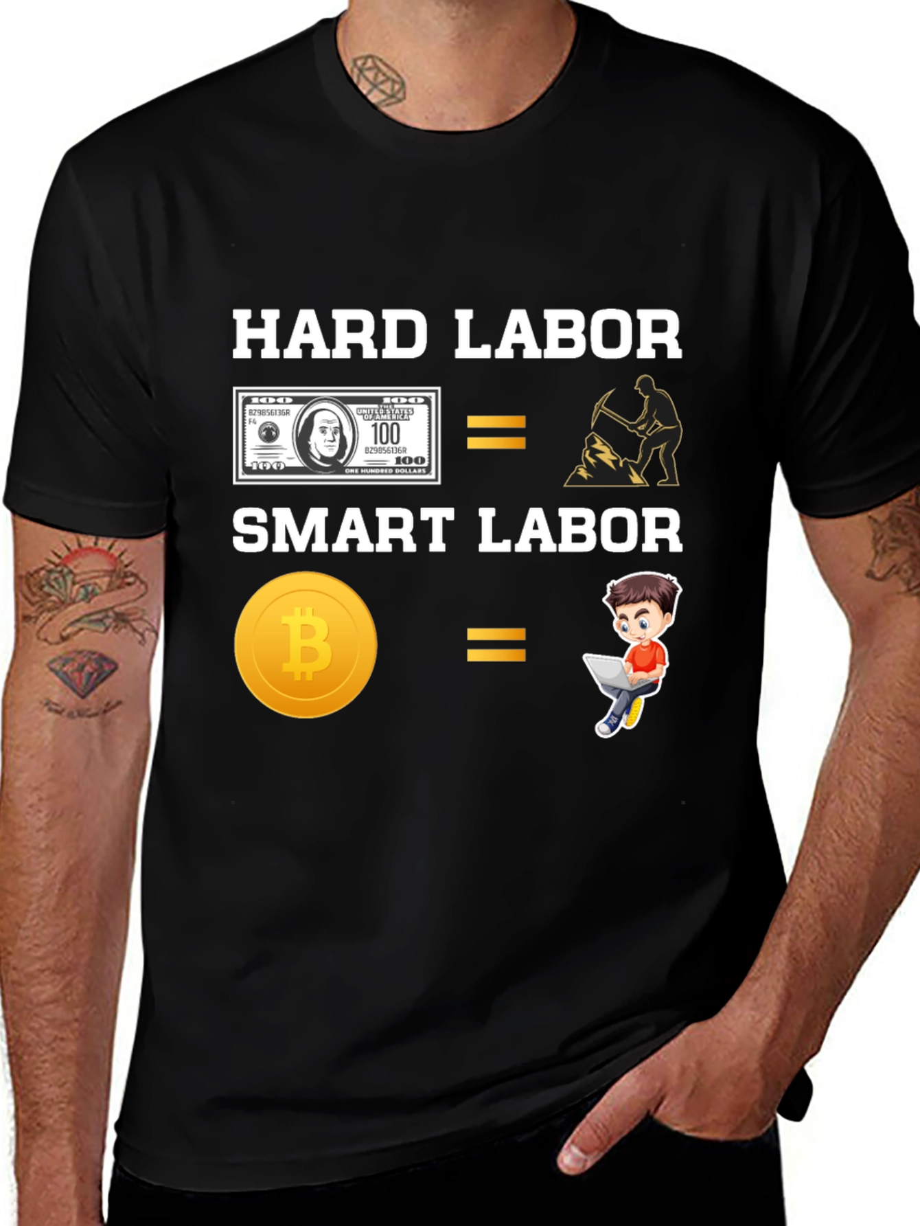 Variant 27 of Hard Labor vs Smart Labor Crypto Tee