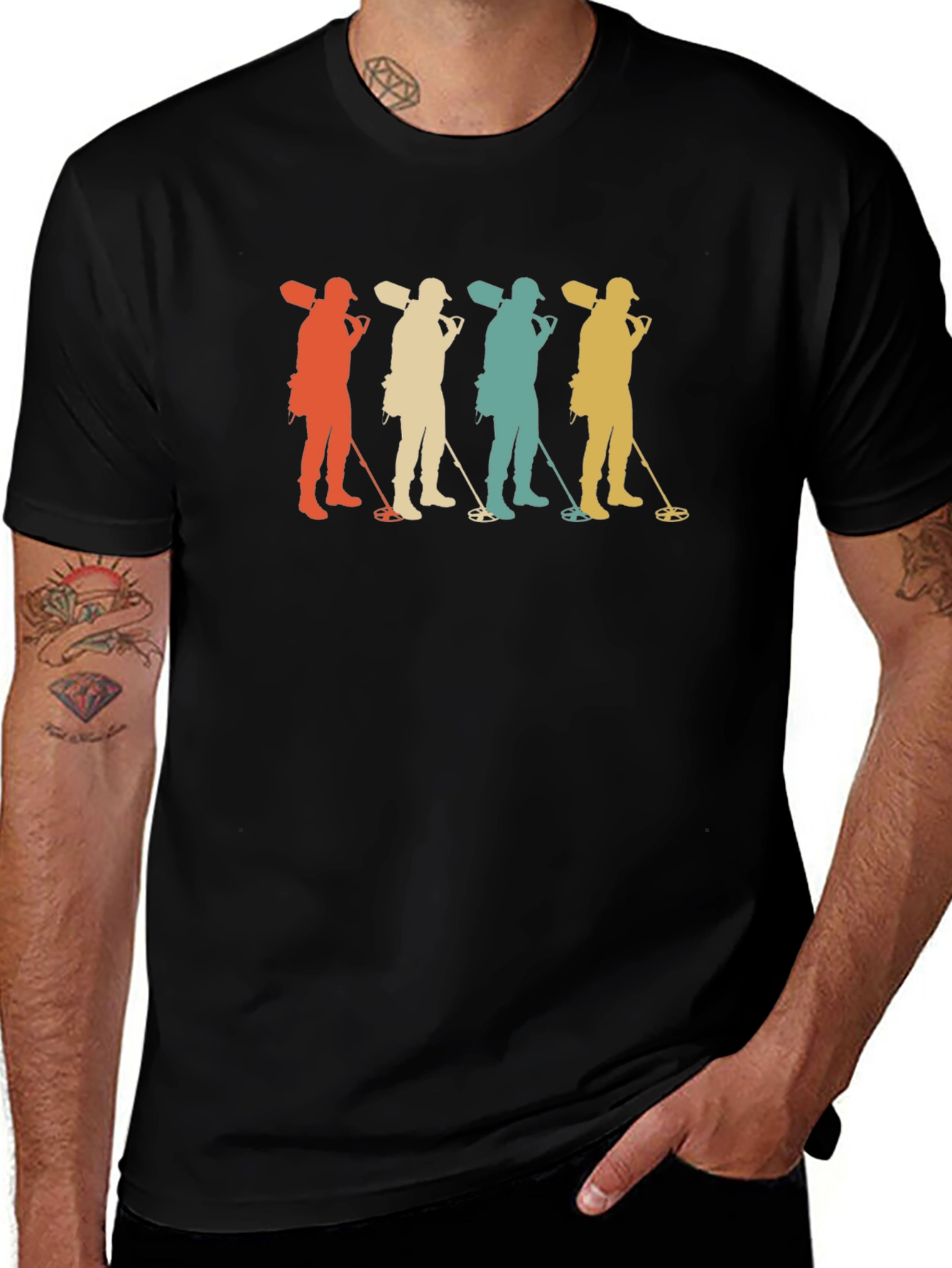 Variant 8 of Vintage Metal Detector Silhouette T-Shirt