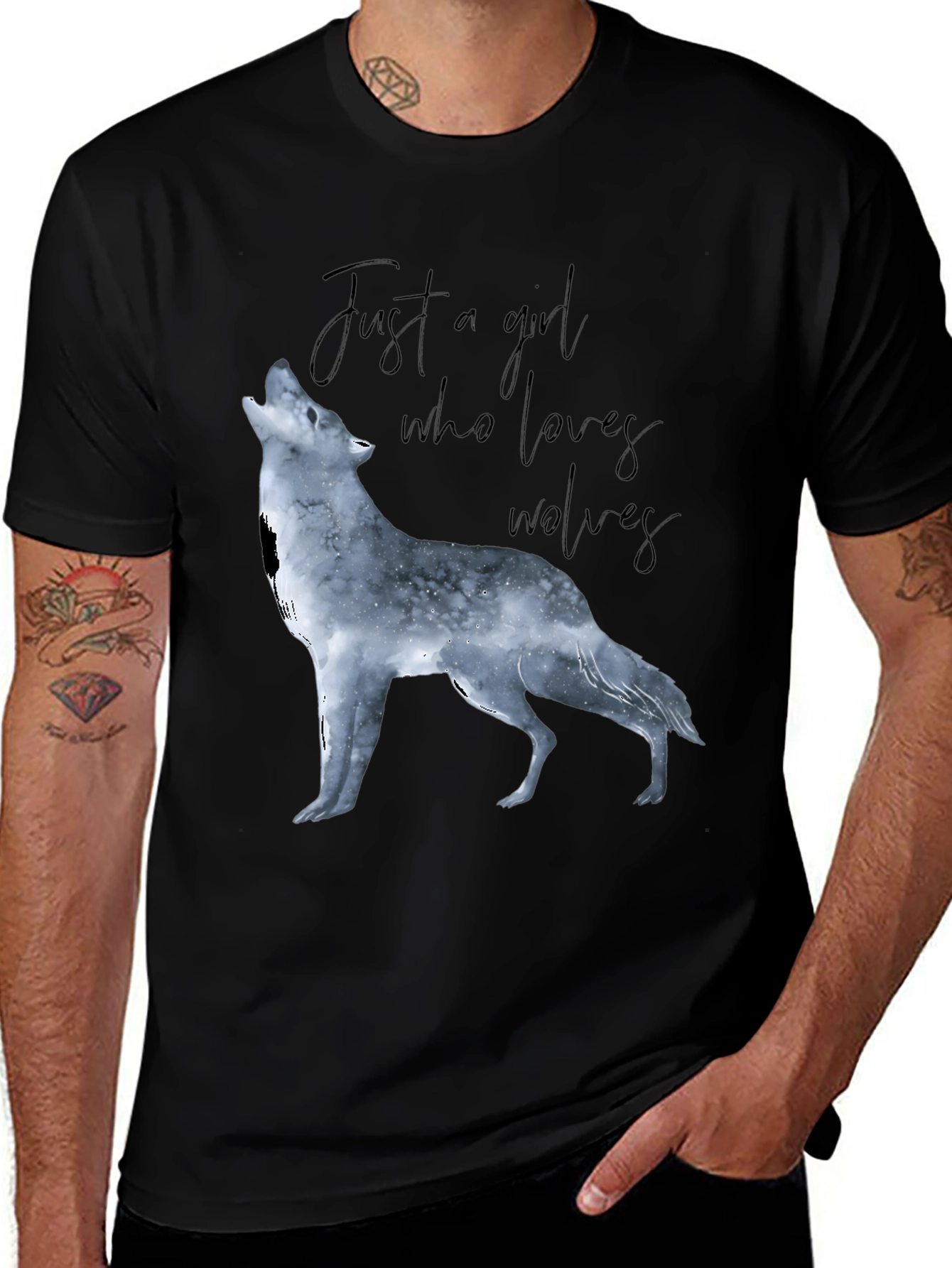 Variant 12 of Wolf Lover T-Shirt - Just a Girl Who Loves Wolves