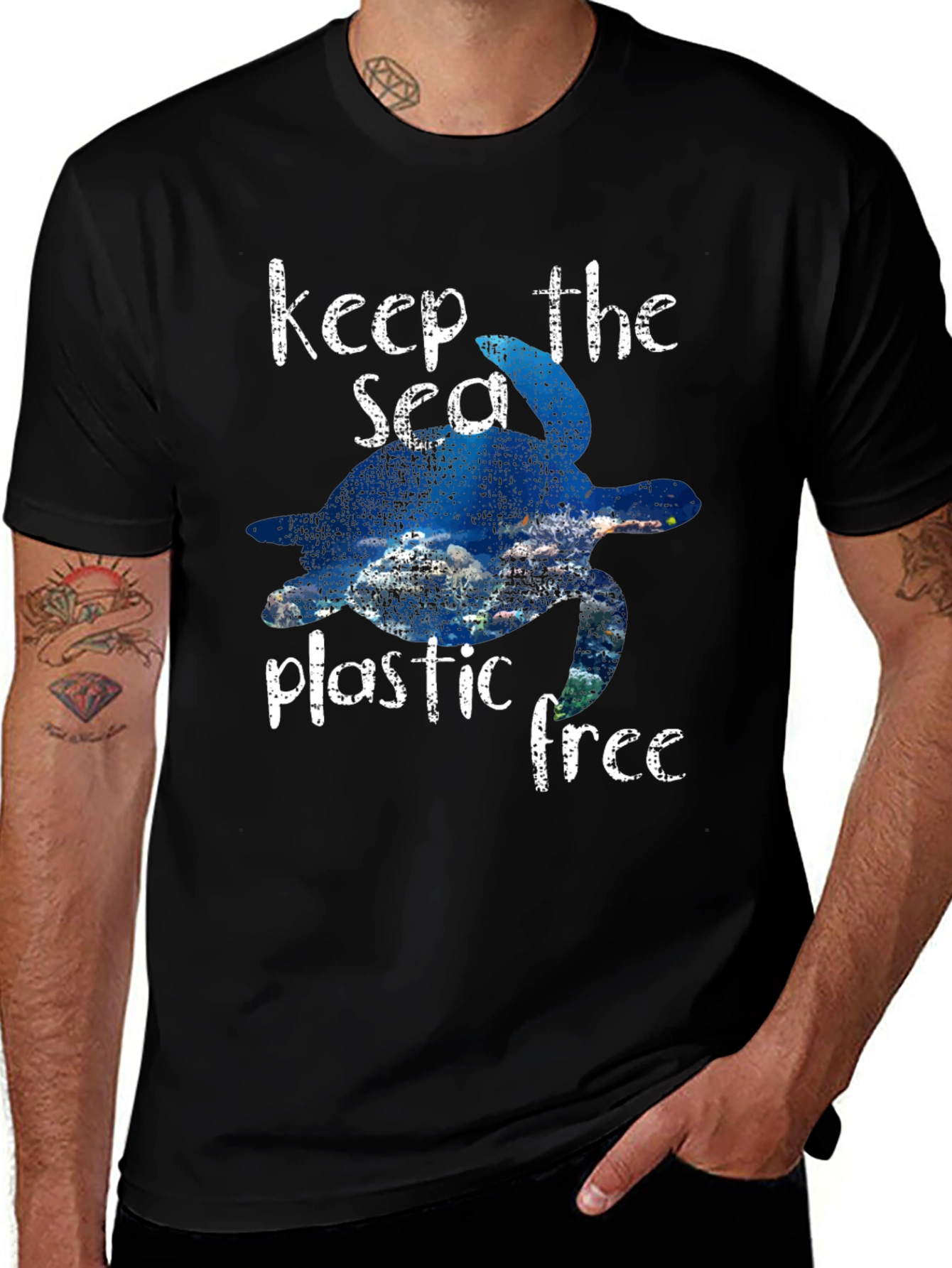 Variant 30 of Keep the Sea Plastic Free Turtle Graphic Tee