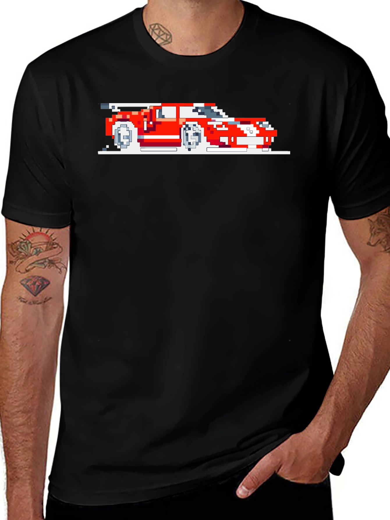 Variant 9 of Pixel Art Car Graphic Tee - Retro Style