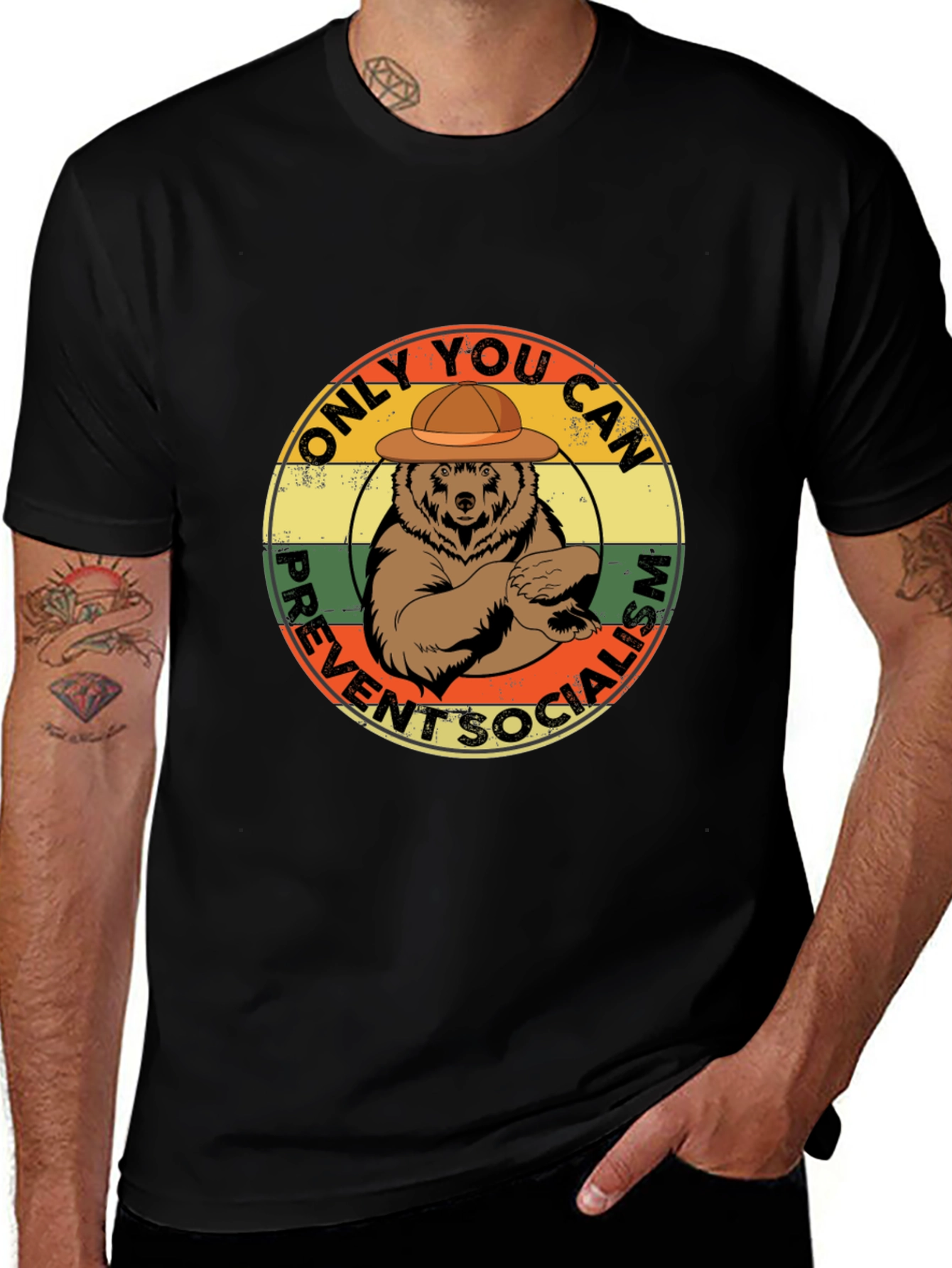 Variant 13 of Smokey Bear Prevent Socialism T-Shirt