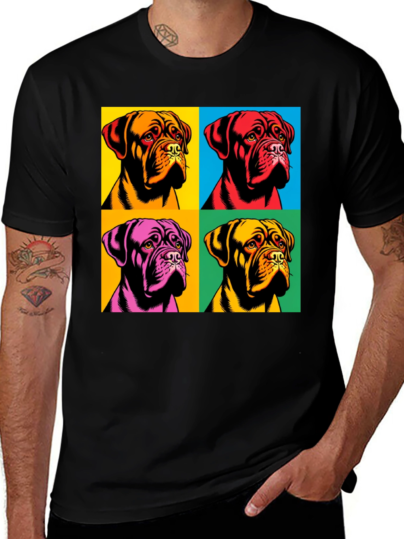 Variant 3 of Pop Art Dog Portrait T-Shirt - Trendy Canine Design