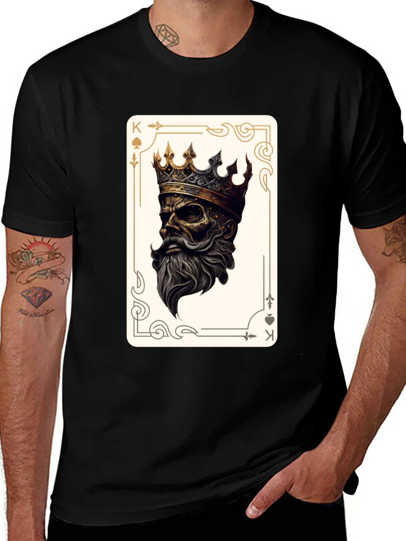 King of Spades Graphic Tee - Black Cotton