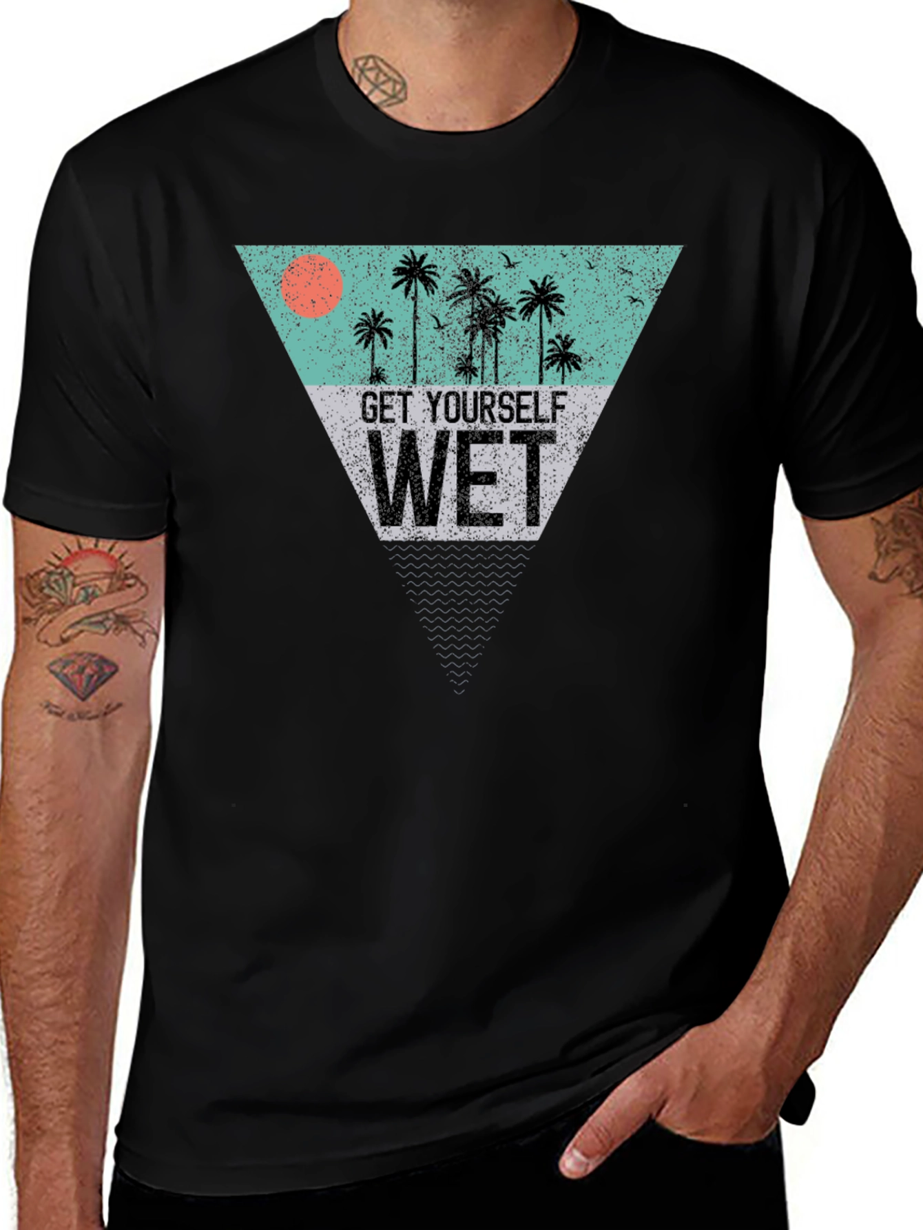 Variant 8 of Get Yourself Wet Men's Black Graphic T-Shirt