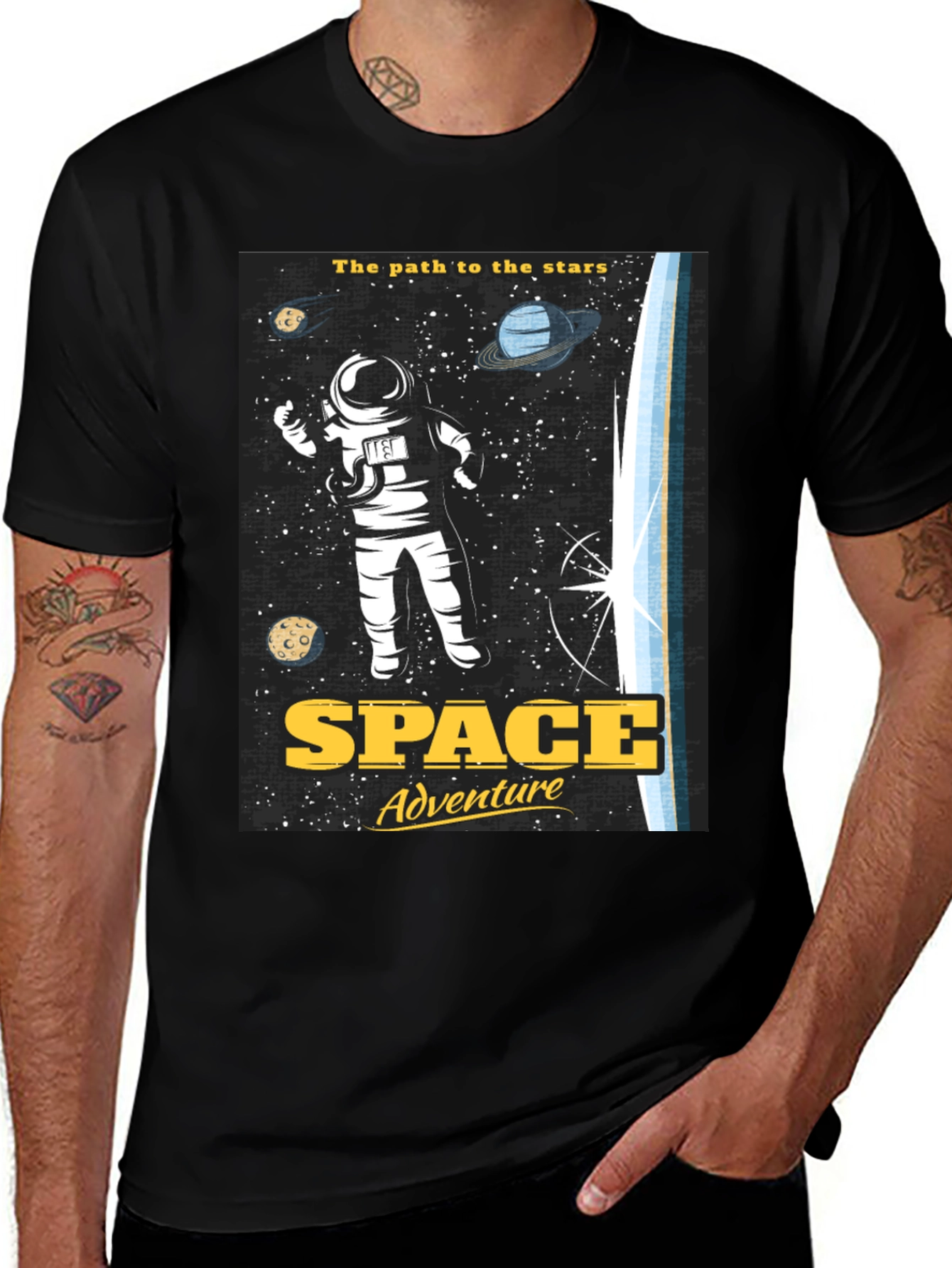 Variant 7 of Space Adventure Black T-Shirt
