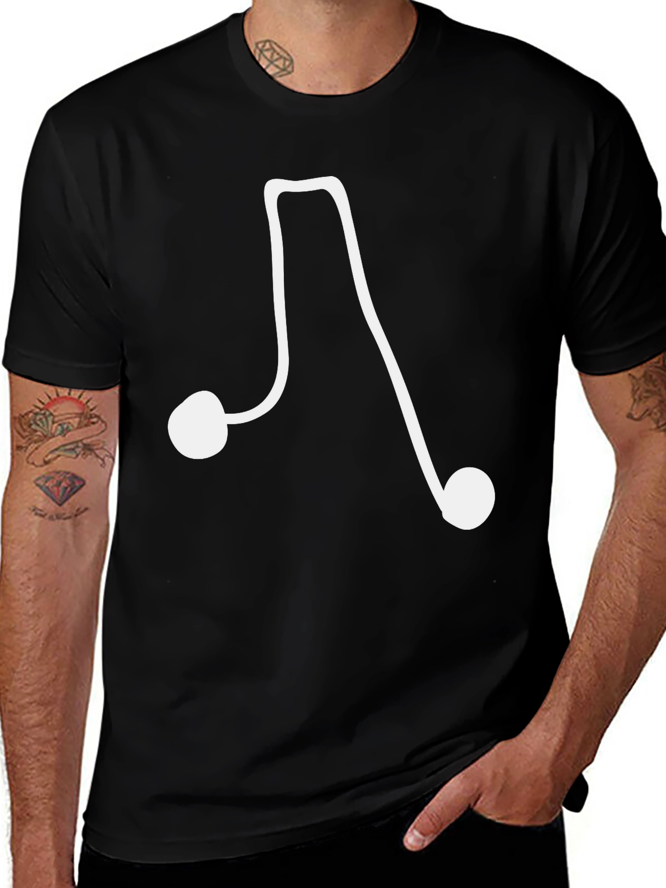 Musical Note Black T-Shirt