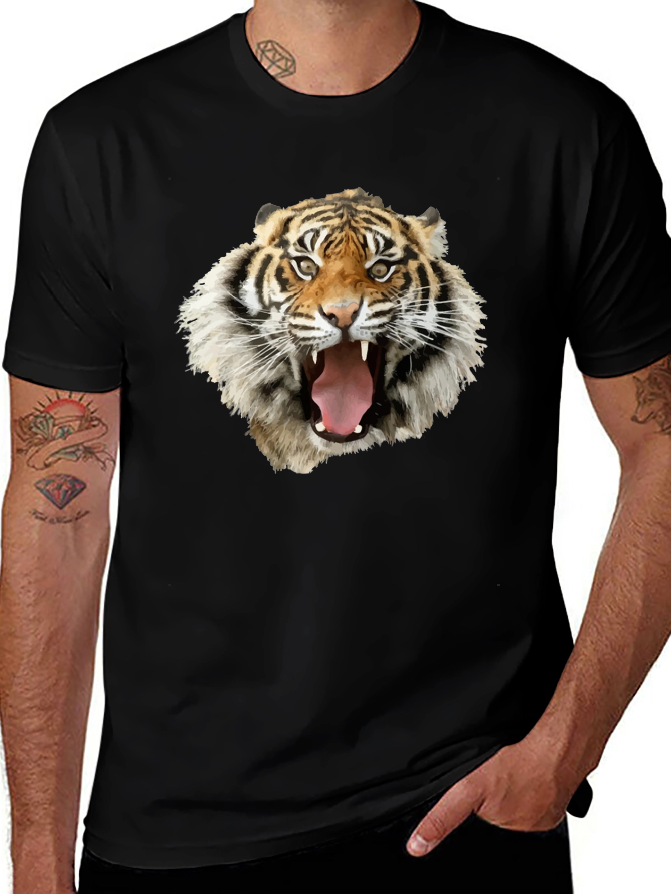 Variant 20 of Tiger Graphic Tee - Bold Animal Print