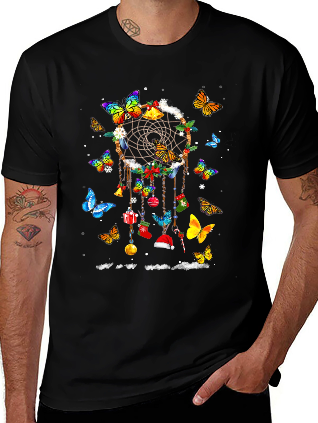 Variant 27 of Butterfly Dreamcatcher Christmas Graphic Tee