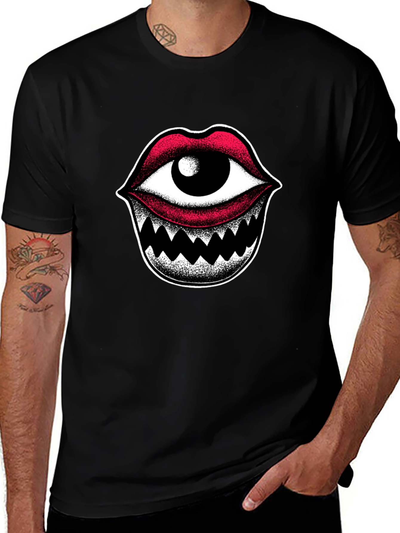 Variant 22 of Eye Mouth Graphic T-Shirt - Edgy Streetwear Tee