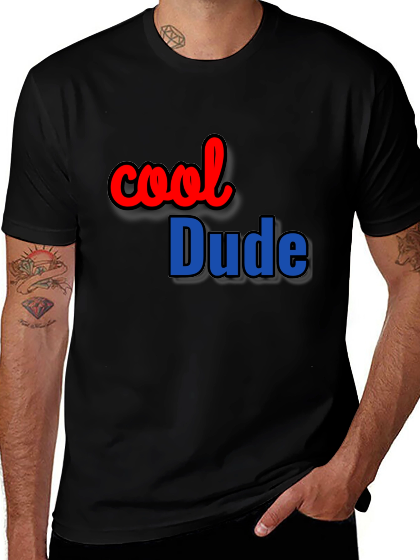 Black Cool Dude Black T-Shirt Casual Wear main image